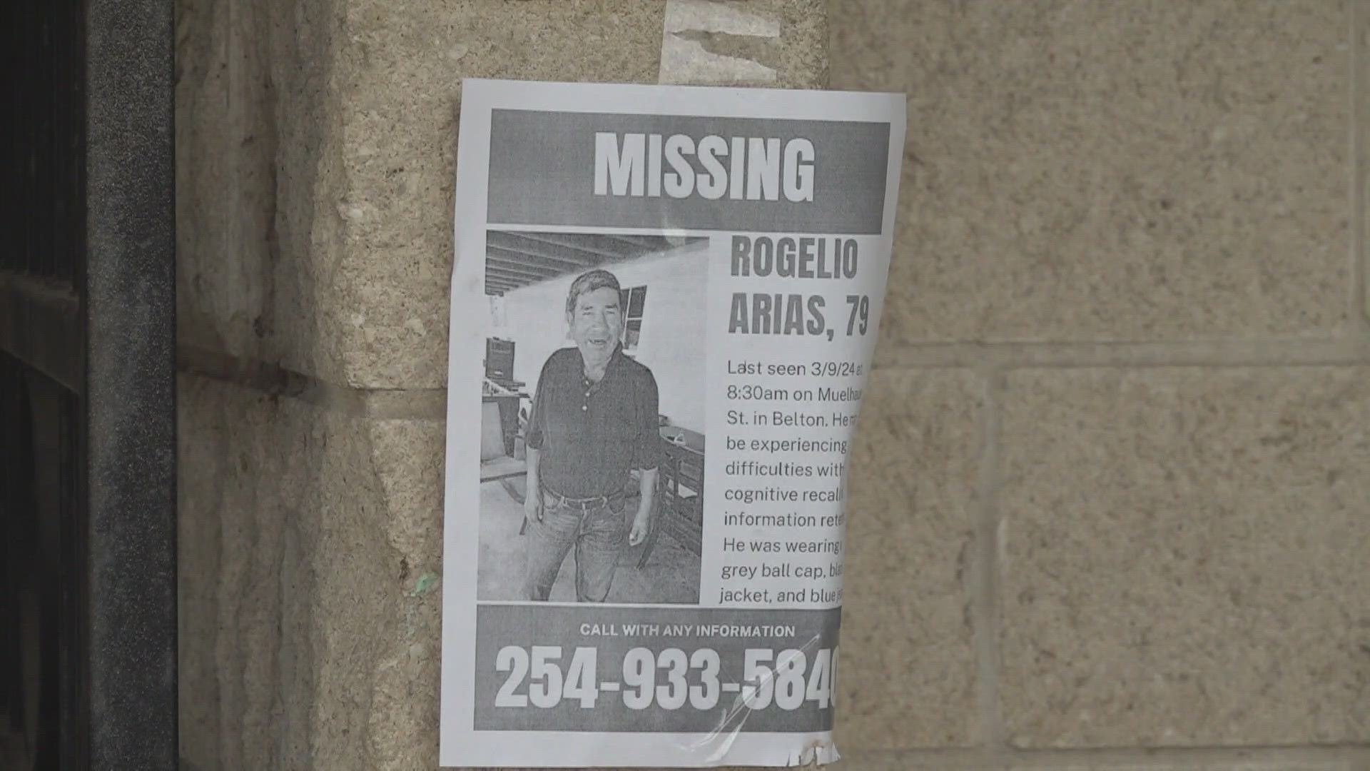 Rogelio Arias, 79, has been missing since Saturday, March 9, and was last seen on Muelhause Street in Belton.