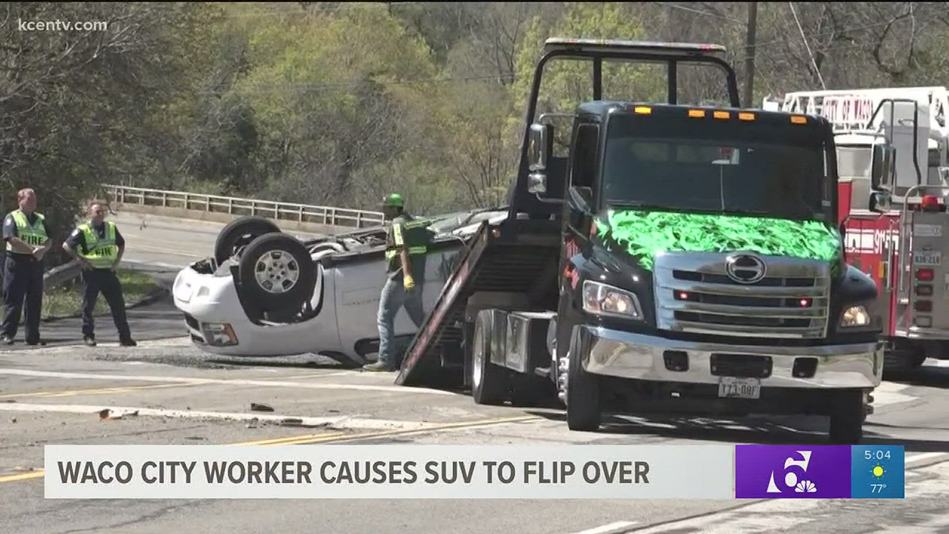 A Waco City worker was written up after allegedly causing an SUV to flip over.