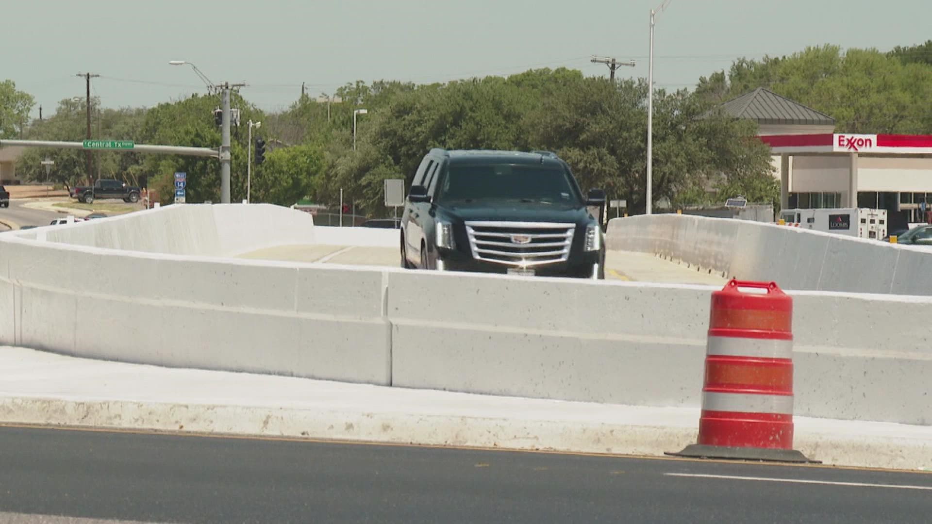 TxDot announced completion of project could clear up some traffic near the I-14 starting on Wednesday.