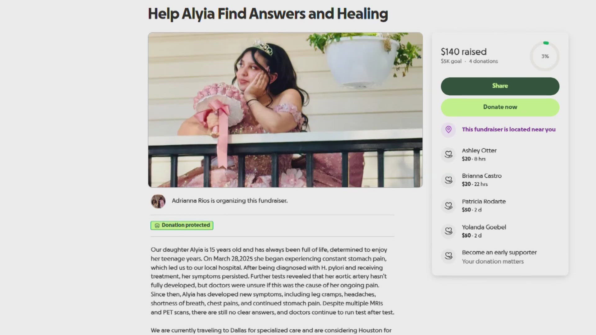 15-year-old Alyia Rios has gone to more than a dozen different doctors and medical experts, but so far have gotten no answers.