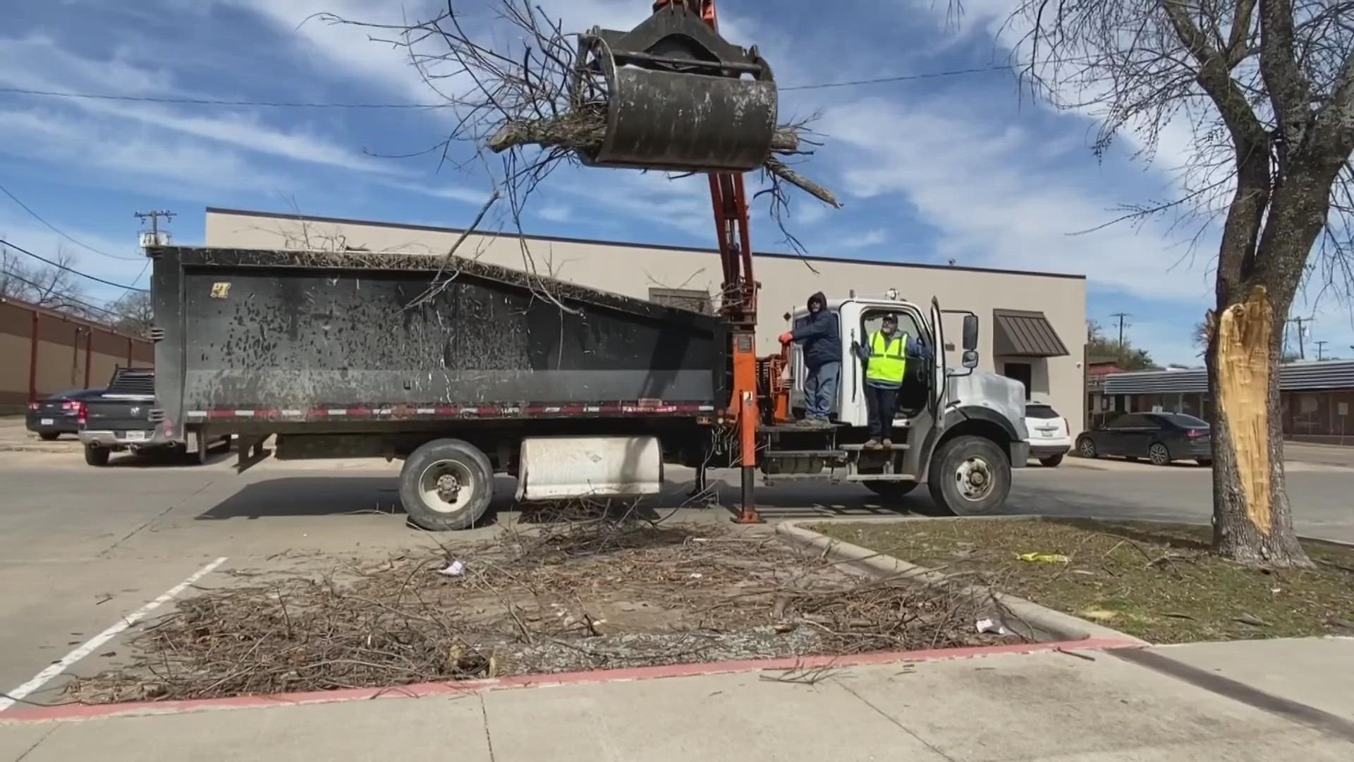 Over 250 Temple Public Works trucks have been collecting tree limbs around town.