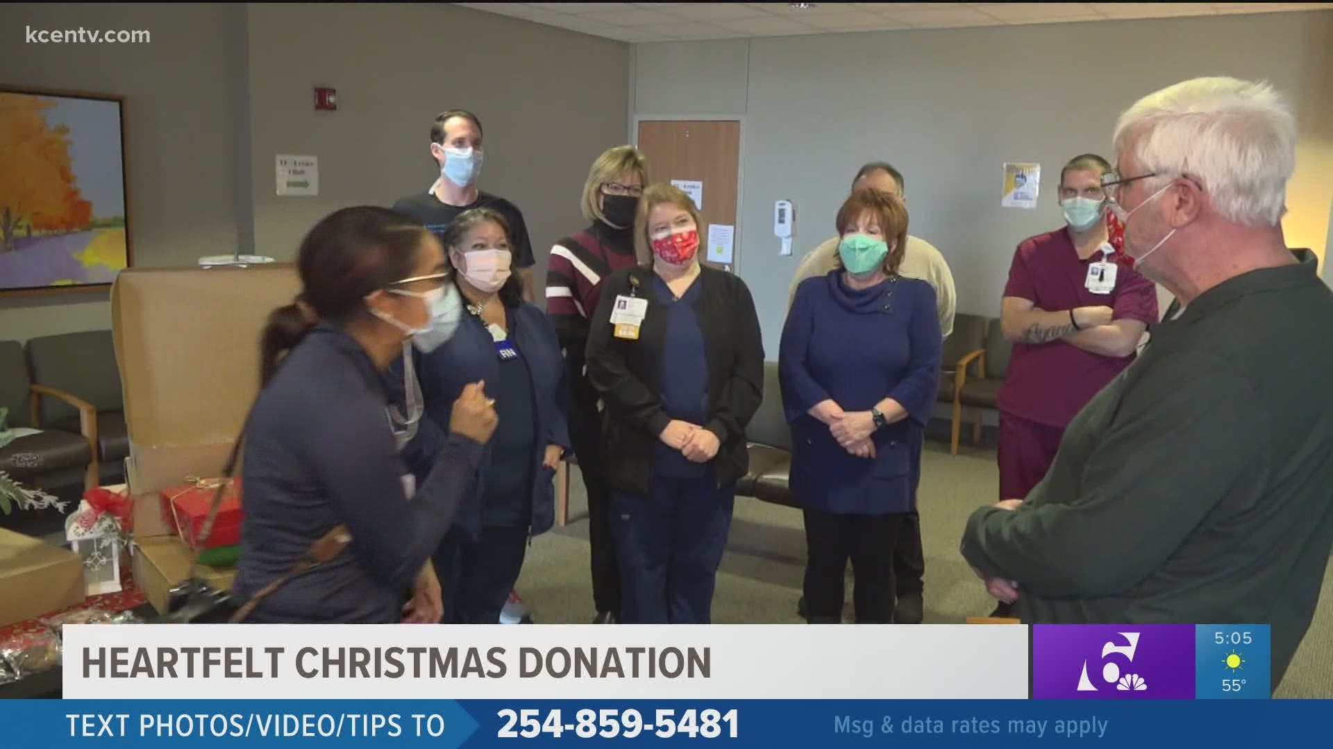 Steve Kranyec received a heart transplant nearly two years ago. He said from that point he vowed to do good deeds, which included gifts for staff and young patients.