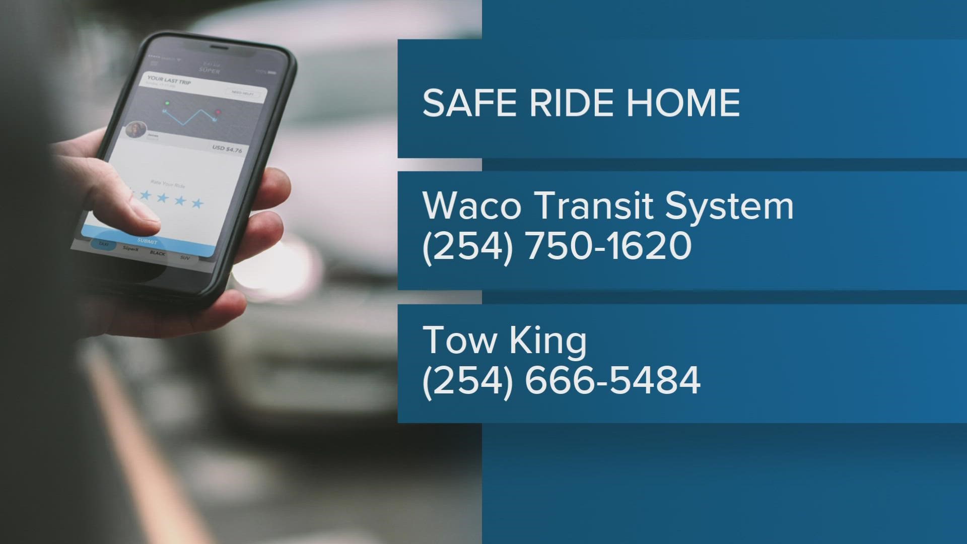 Free rides to New Year's Eve events will be provided as part of the "Safe Ride Home" initiative.