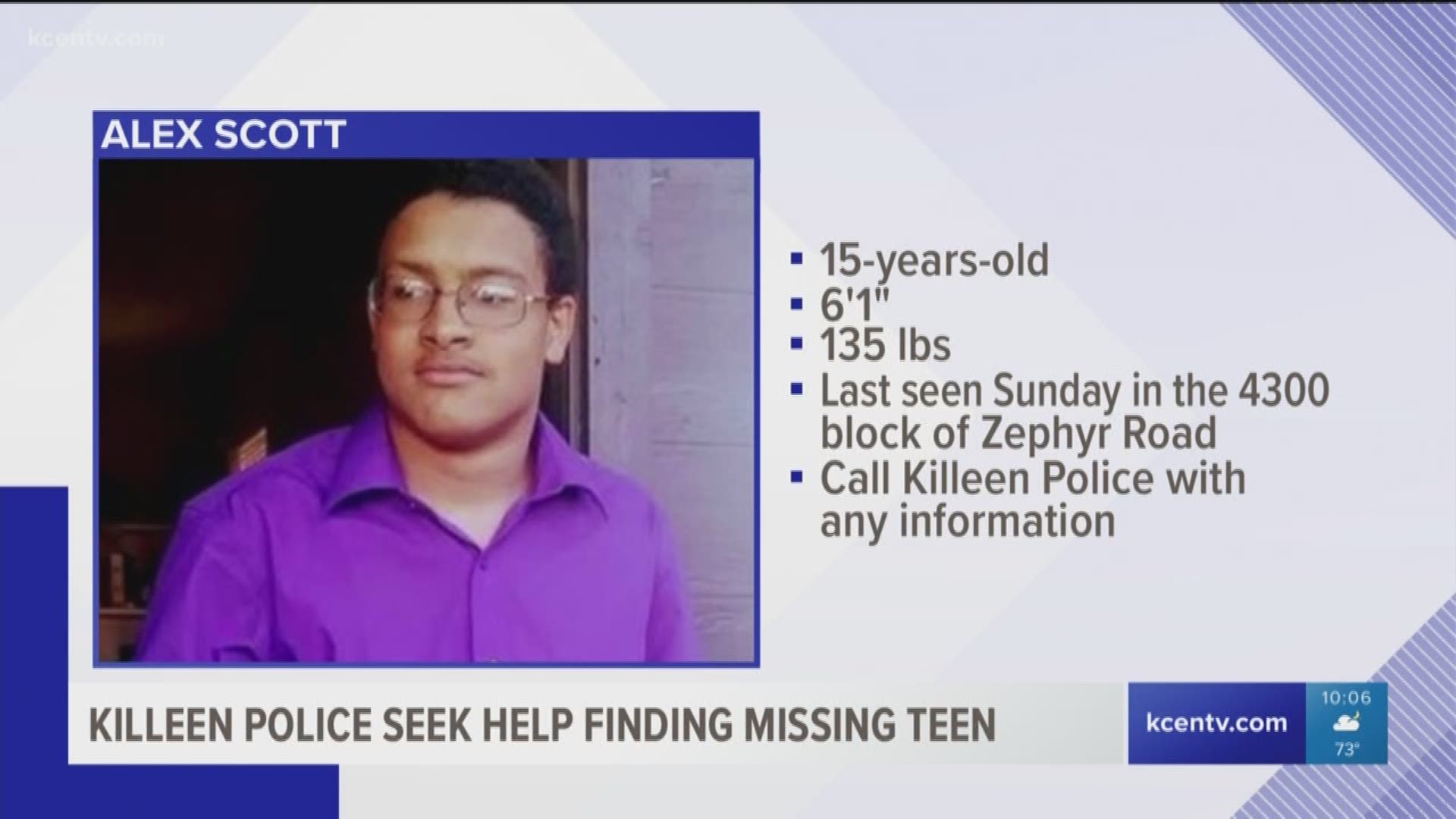 Killeen police need your help finding a missing teen who they believe is possibly in danger. 