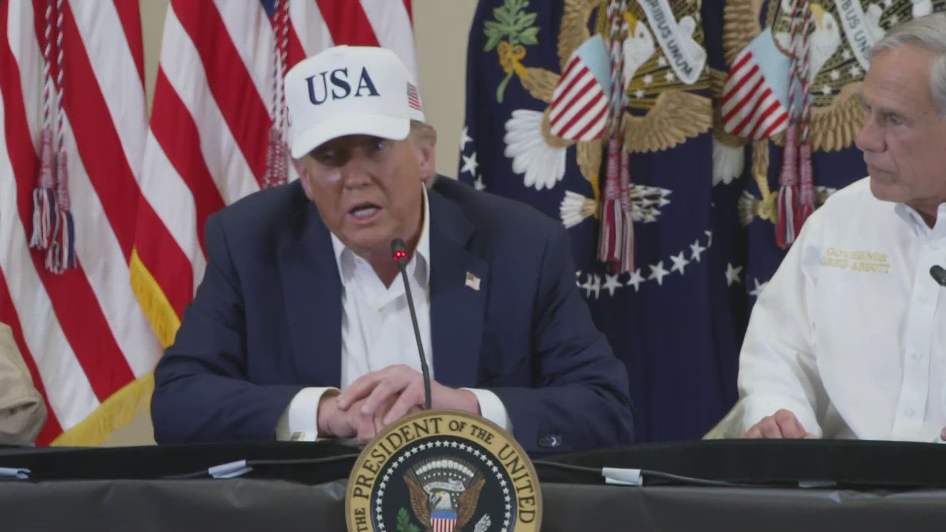 President Donald Trump was joined by federal and state officials. 