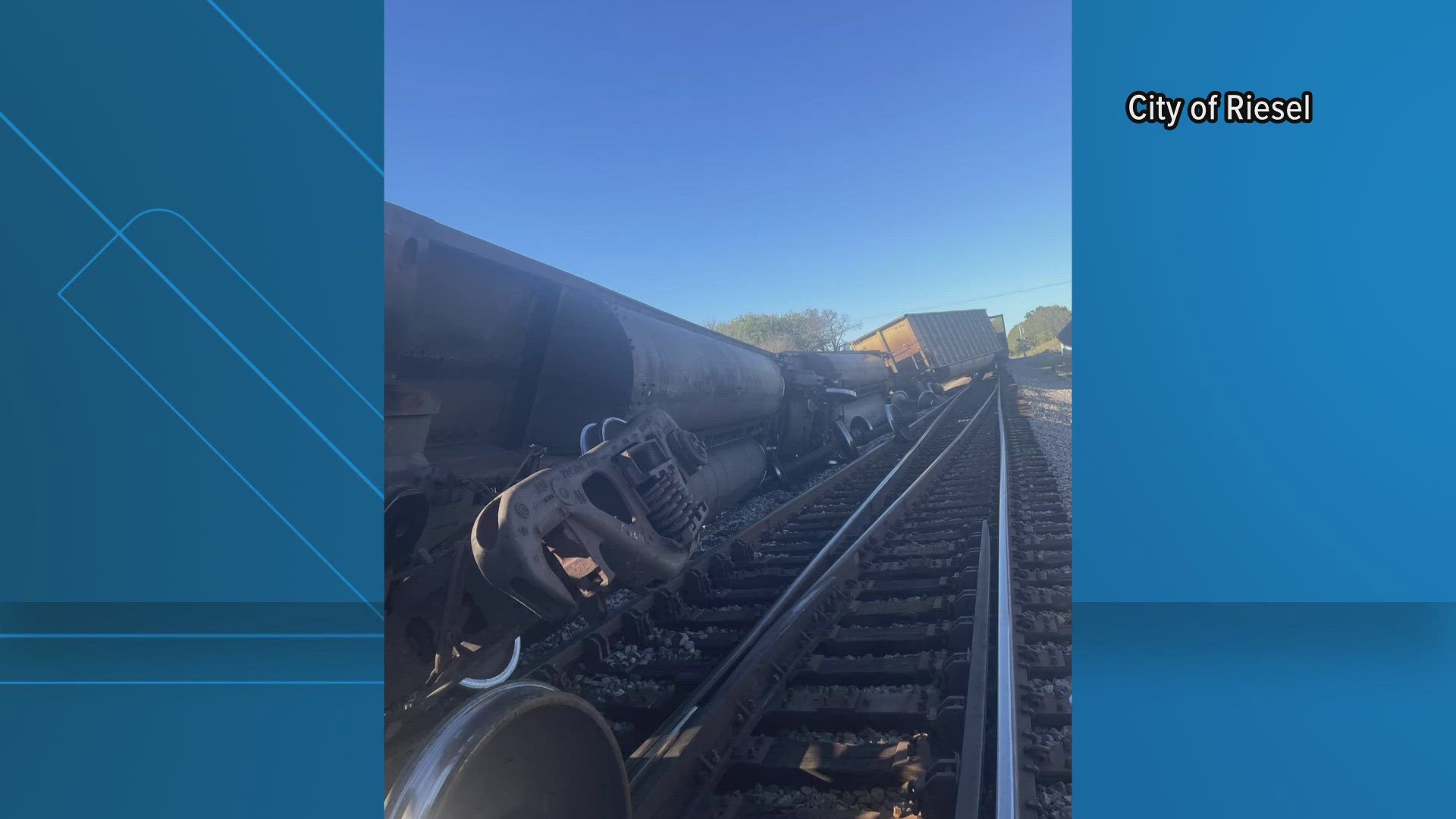 The City of Riesel said parts of Broadway had to be closed to clear the derailment.