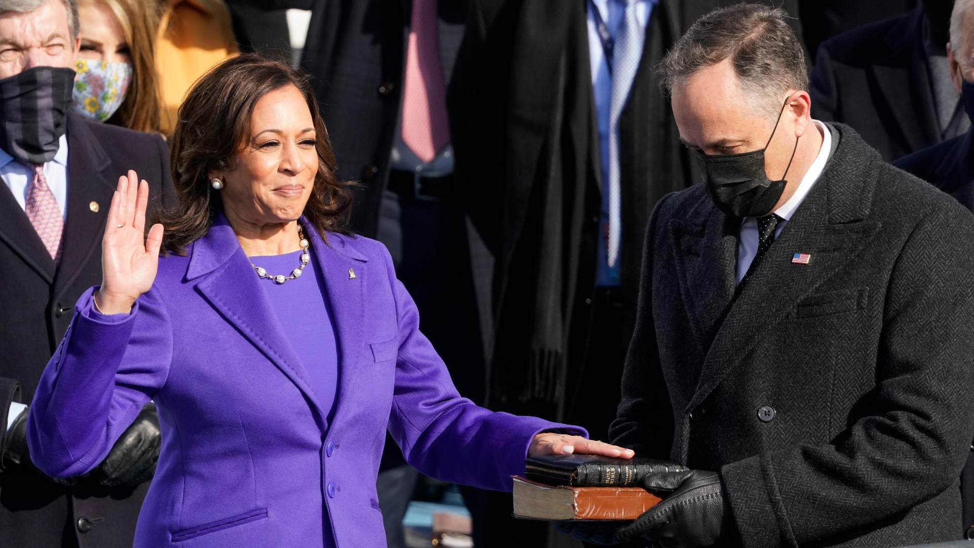 First seen wearing Converse and a pearl necklace on the campaign trail, Harris inspired local women to wear the sneakers and necklace combo on Inauguration Day.