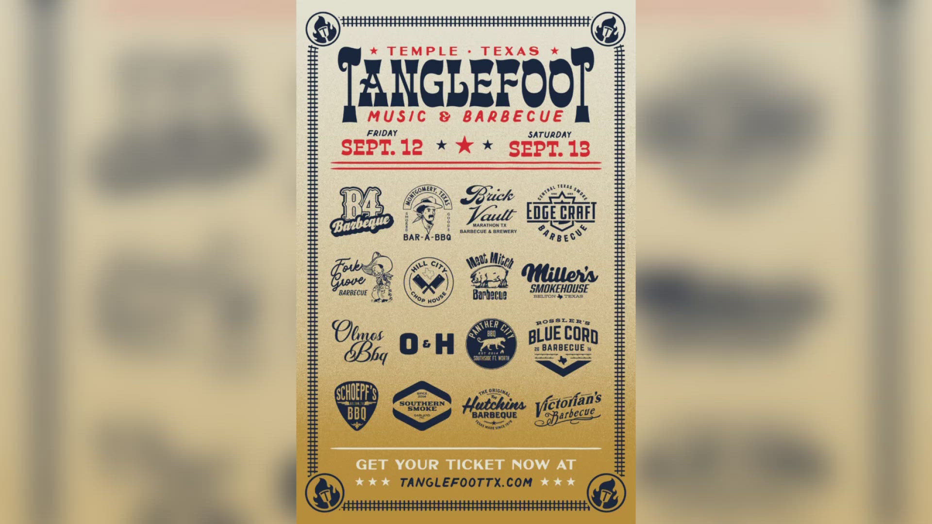 The festival will be Sept. 12-13th. Tickets are still on sale at tanglefoottx.com.