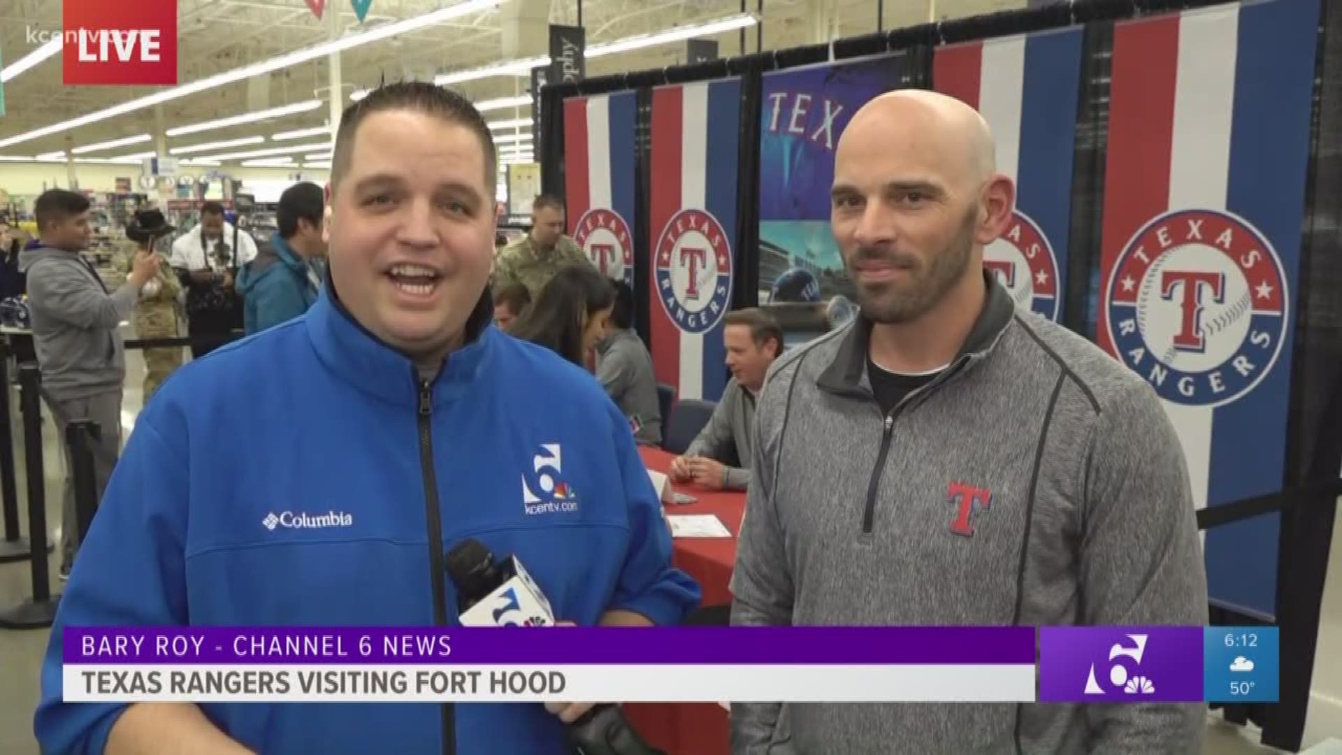KCEN Channel 6 reporter Bary Roy chatted with manager Chris Woodard about seeing the soldiers on Fort Hood.