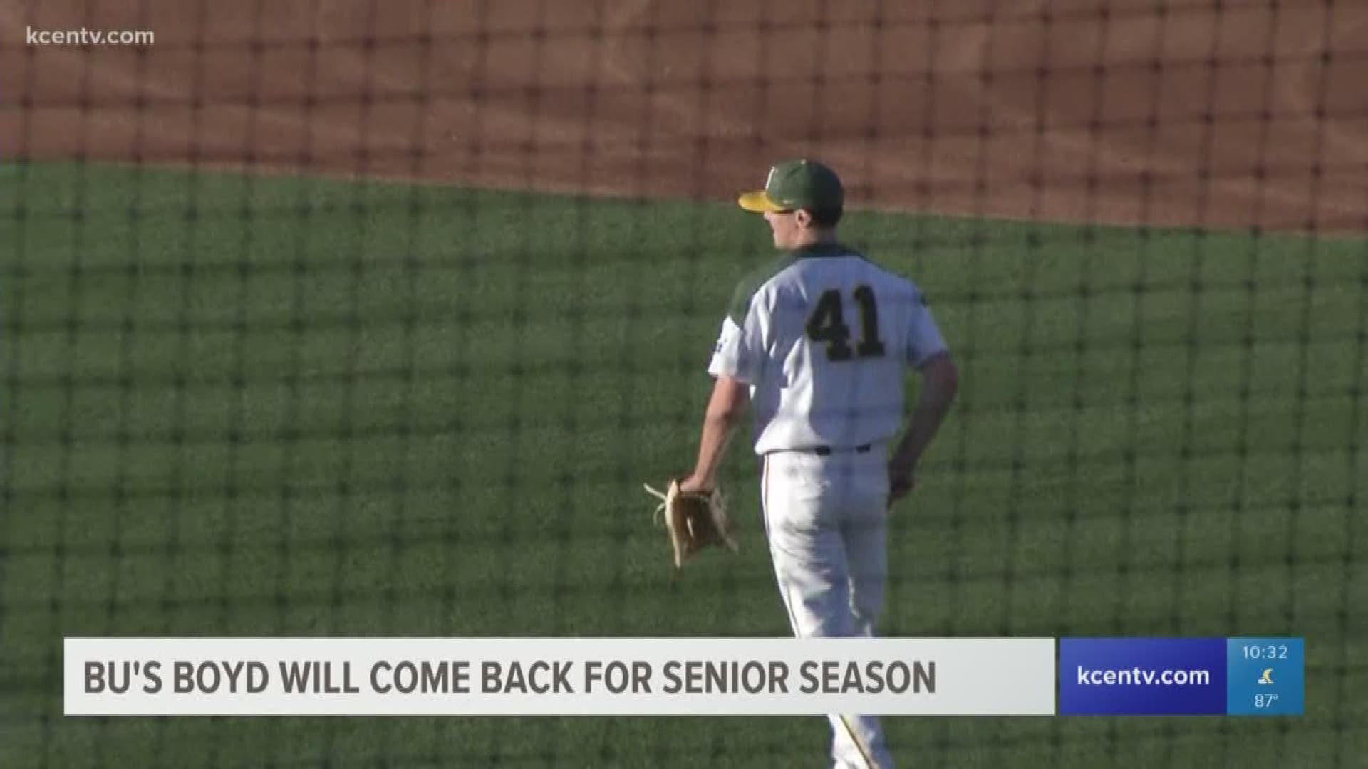 The pitcher was drafted by the Los Angeles Angels in the 38th round Thursday. He will return to Baylor for his senior season.