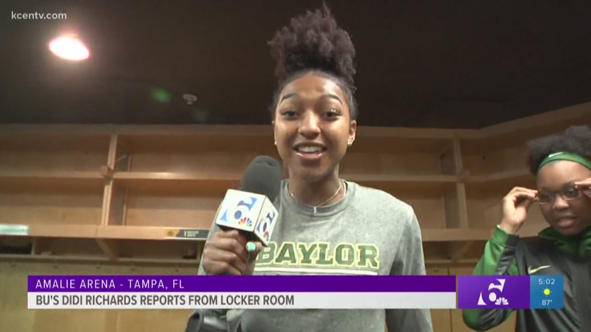 KCEN Channel 6's newest sports reporter knows the Lady Bears quite well. Baylor guard DiDi Richards hijacked the mic, and had some fun interviewing her teammates!