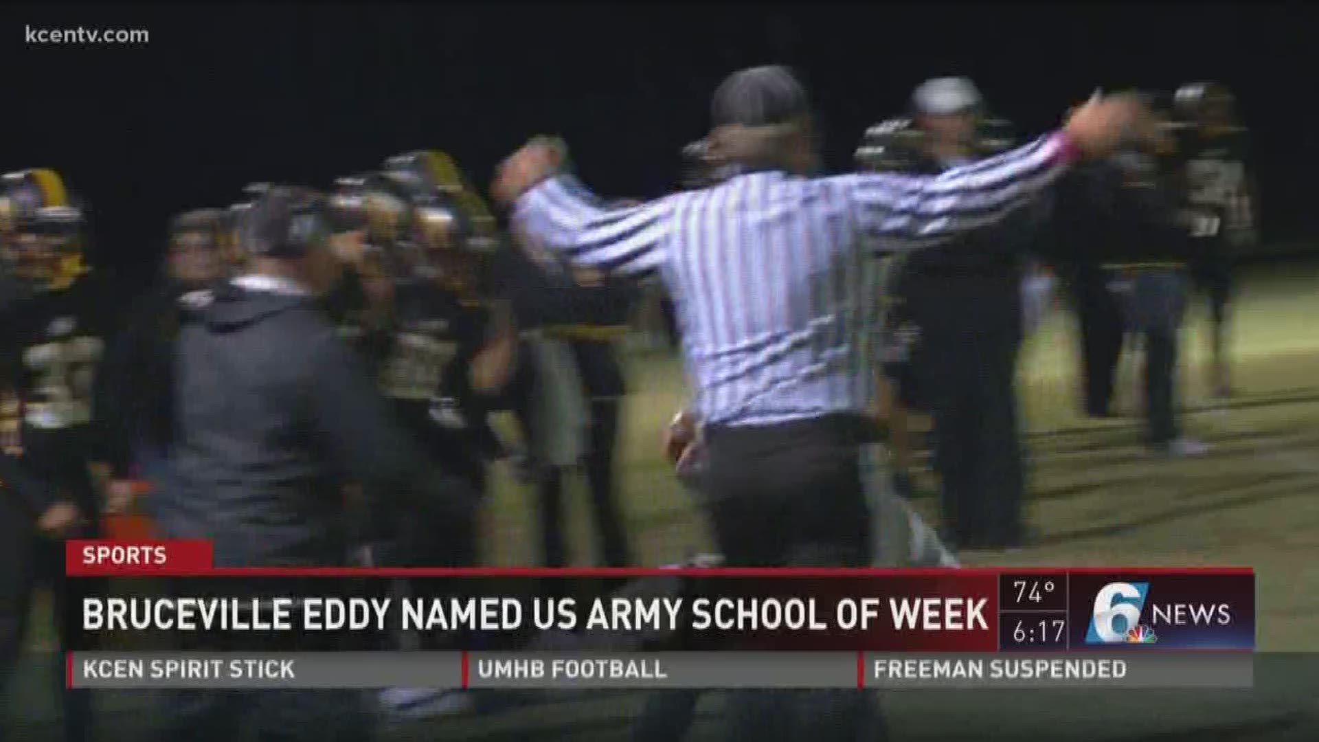 After coming back from a 21 point defcit last Friday to beat New Waverly 35034, Bruceville-Eddy was named the US Army Values, School of the week for Class 3A