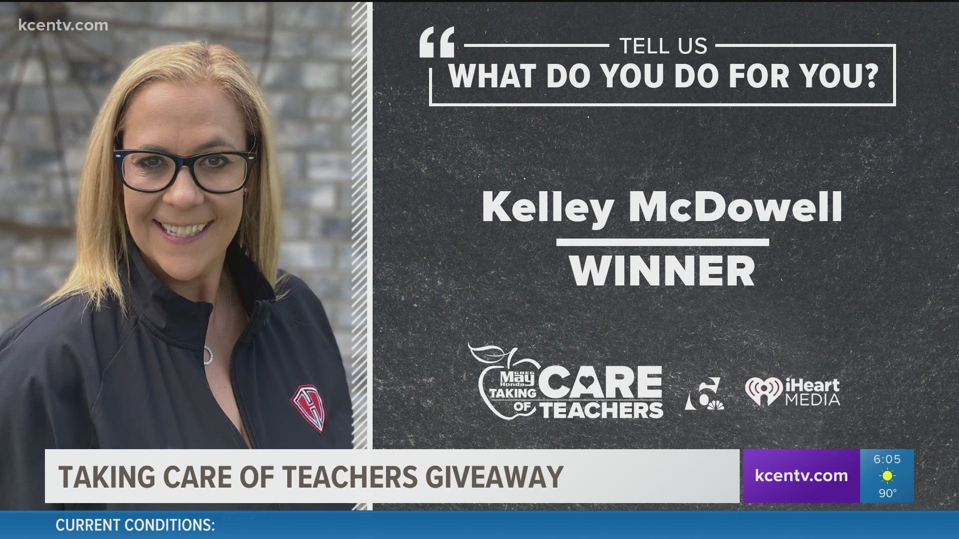 6 News has partnered with Greg May Honda for the Taking Care of Teachers Giveaway. This month's winner: Kelley McDowell from Harker Heights HS.