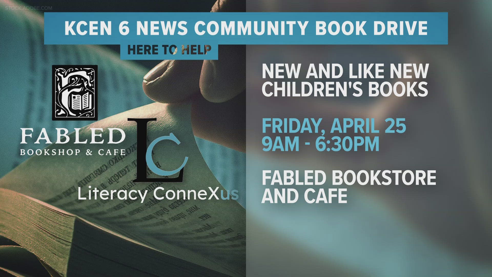 New and like-new children's books are welcome. 