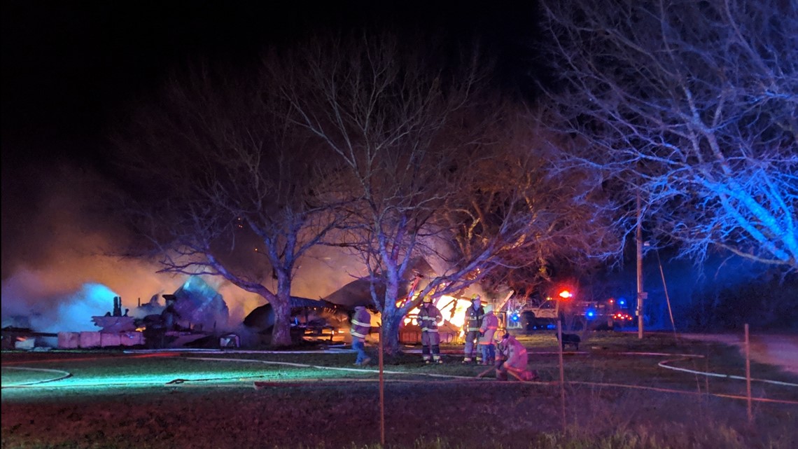 Moody family safely escapes burning home, officials work to contain