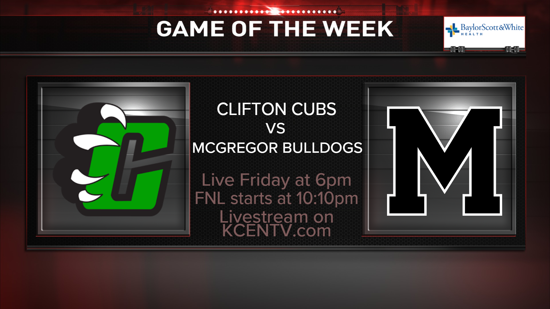 Game of the week feature #9 Clifton will be taking on McGregor at Bulldog Stadium.