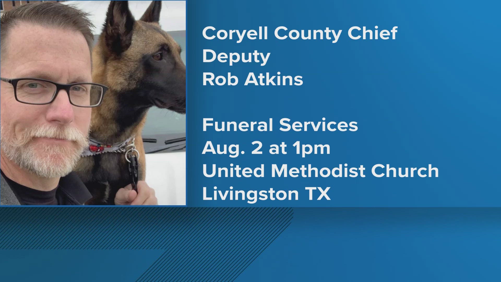 Rob Atkins, former chief deputy of the Coryell County Sheriff's Office, has died, the department announced.