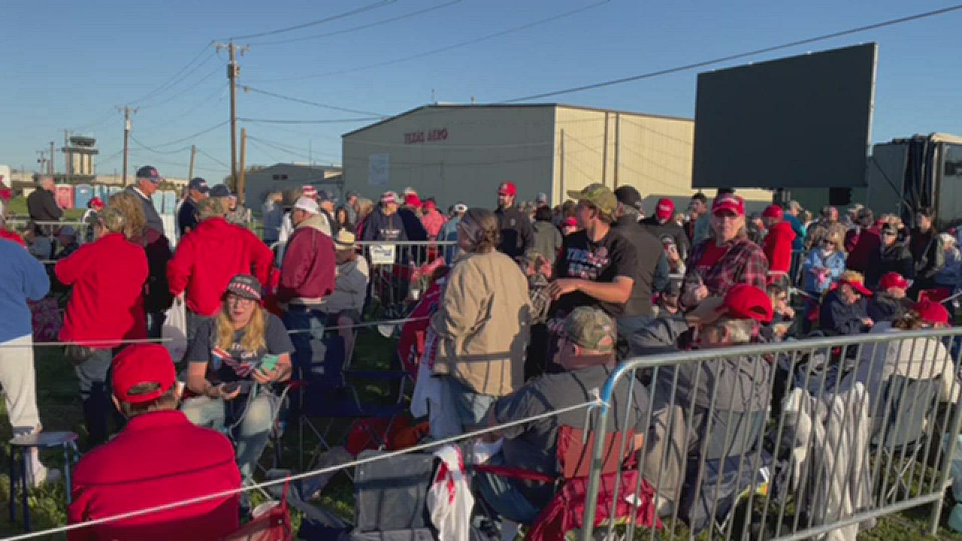 Thousands showed up hours ahead of time to see former President Donald Trump speak at the Waco Regional Airport.