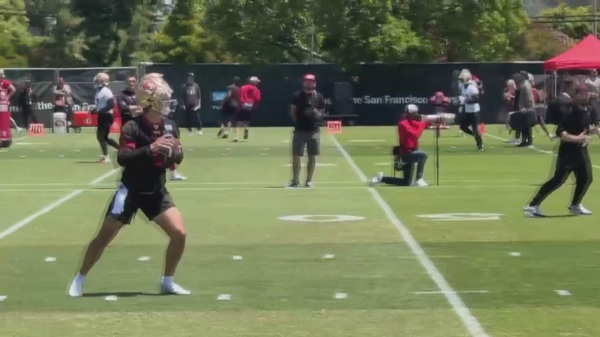 Former Midway quarterback Tanner Mordecai was officially seen at the 49ers organized team activities on Wednesday taking snaps.
