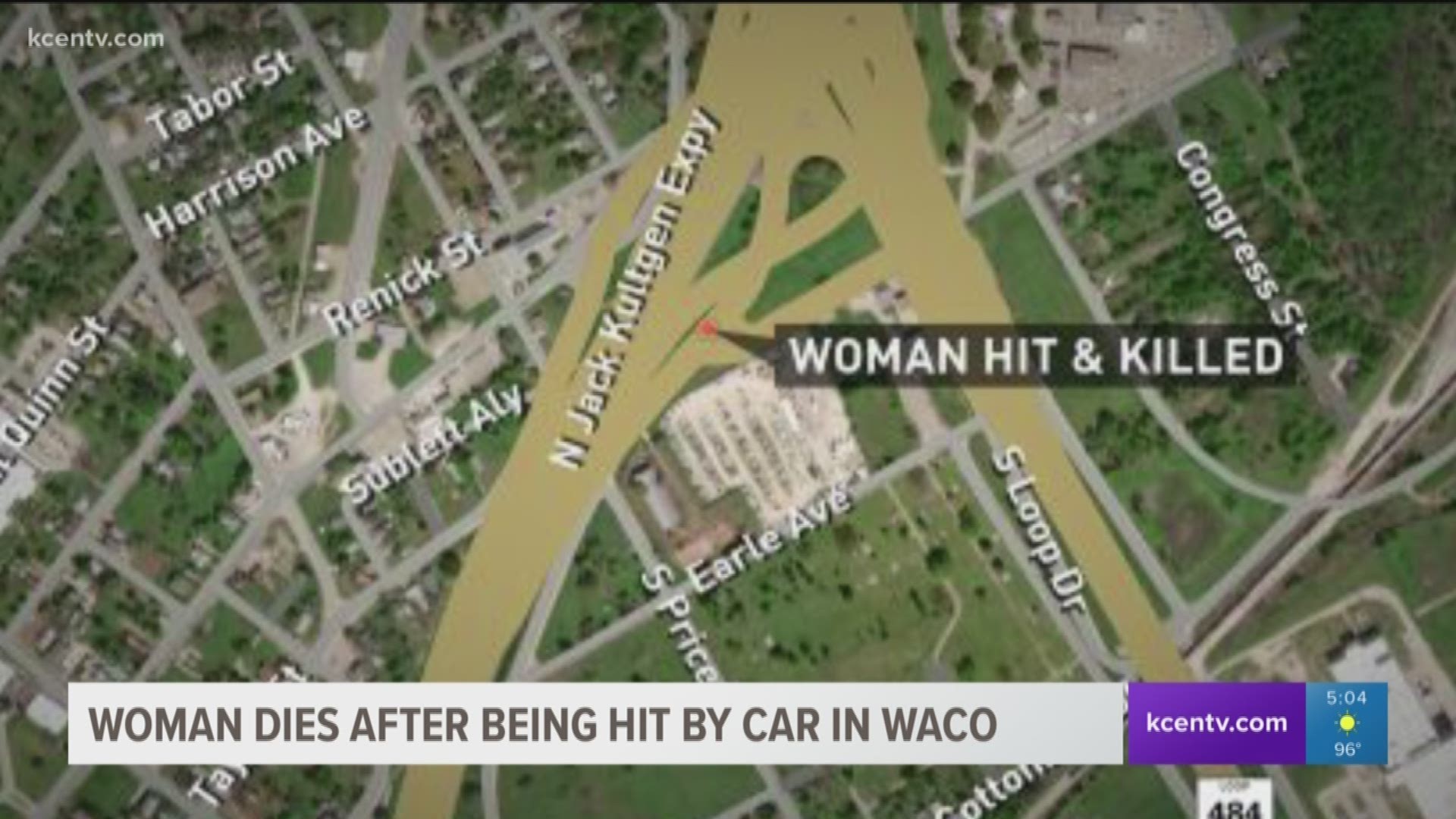 A woman was hit and killed while trying to cross the southbound I-35 access road near Baylor Scott & White Hillcrest.