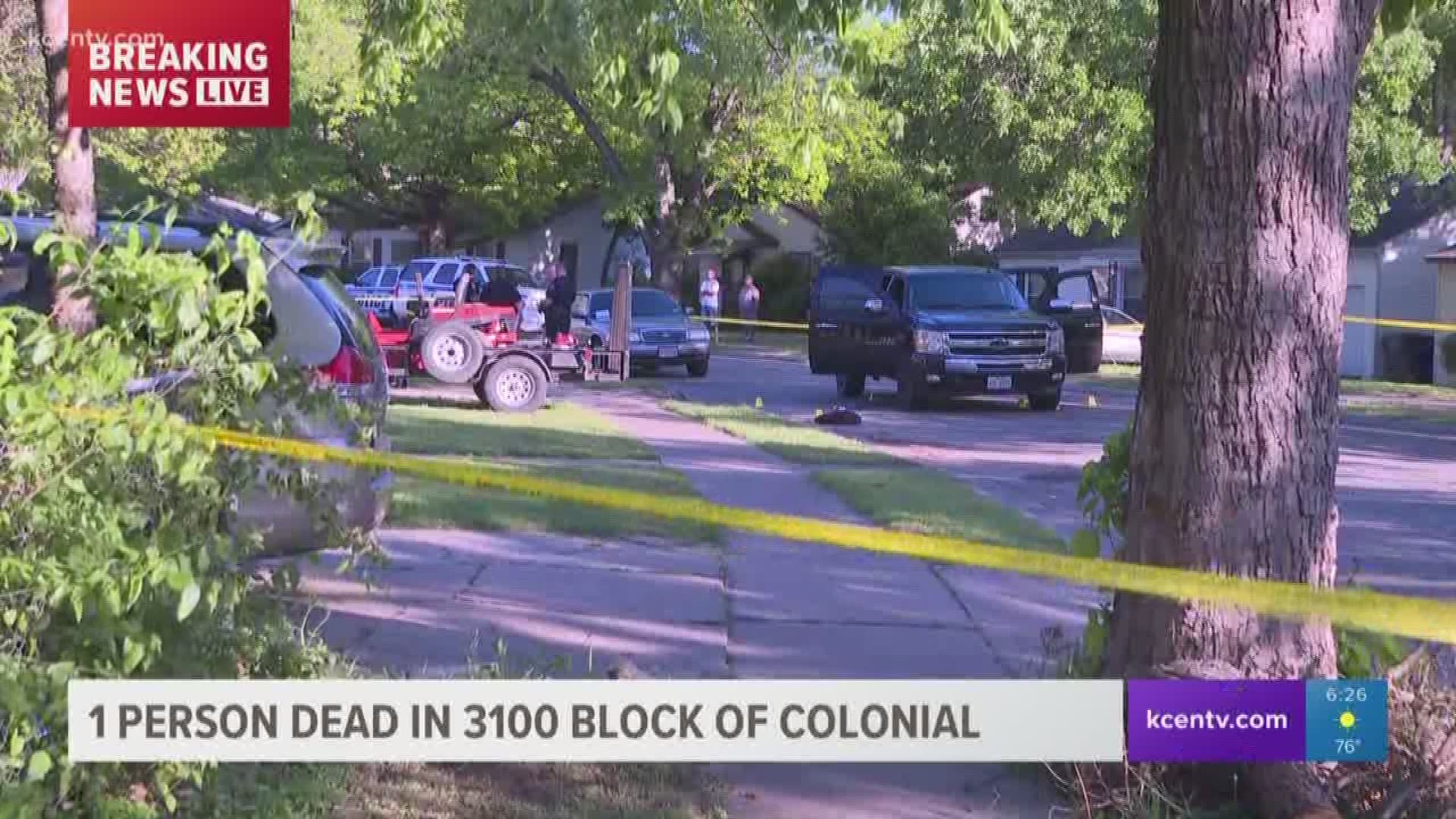 One person died after a shooting Monday afternoon in the 3100 block of Colonial Ave. in Waco.