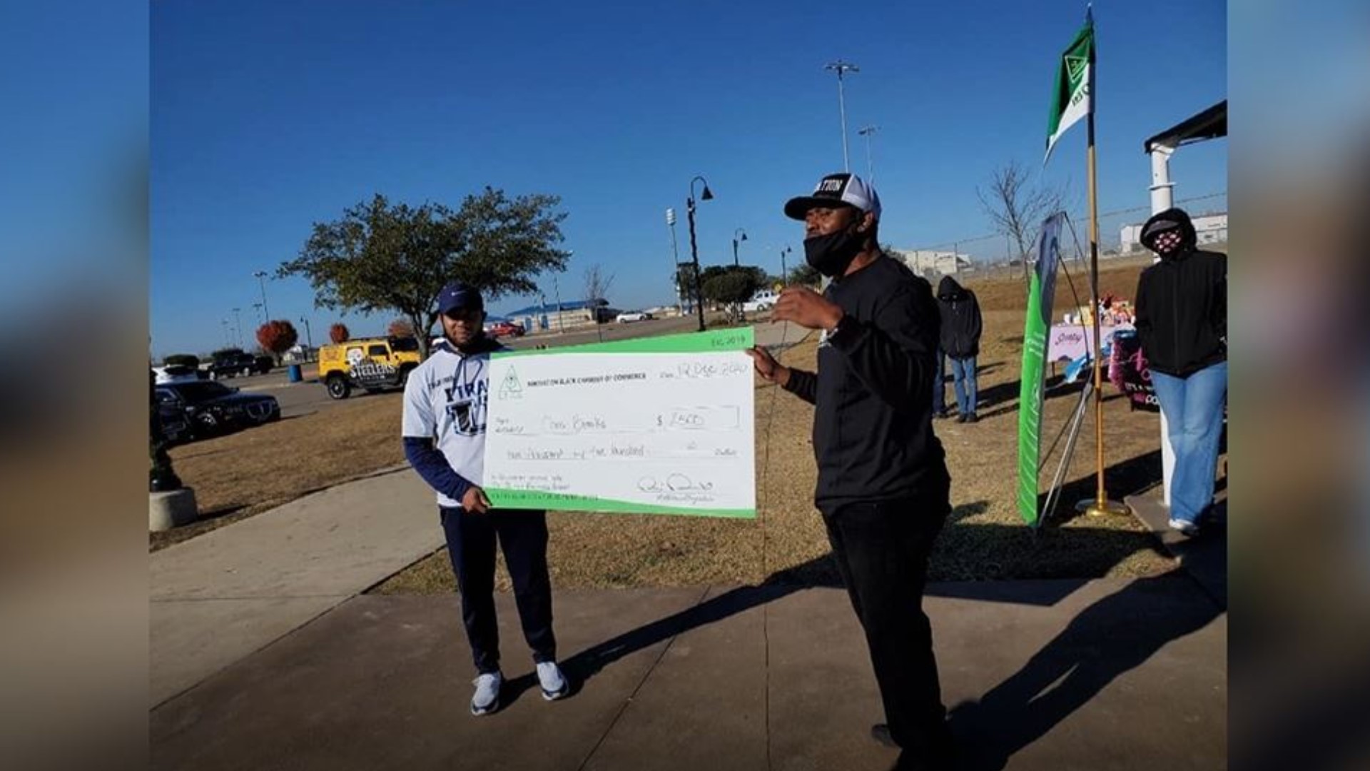 Three small businesses received the donations at the chamber's inaugural 5K Holiday Run.