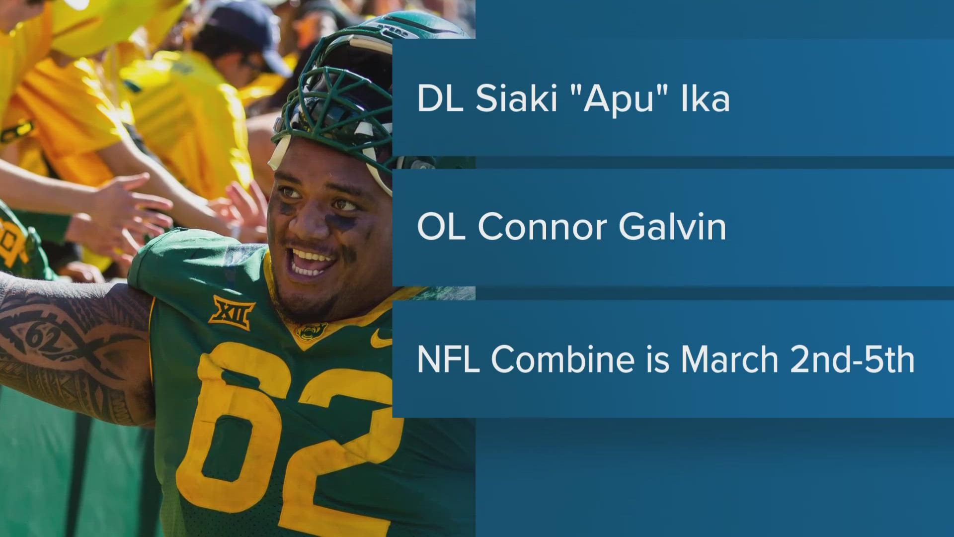 Galvin, Ika Earn NFL Combine Invites - Baylor University Athletics