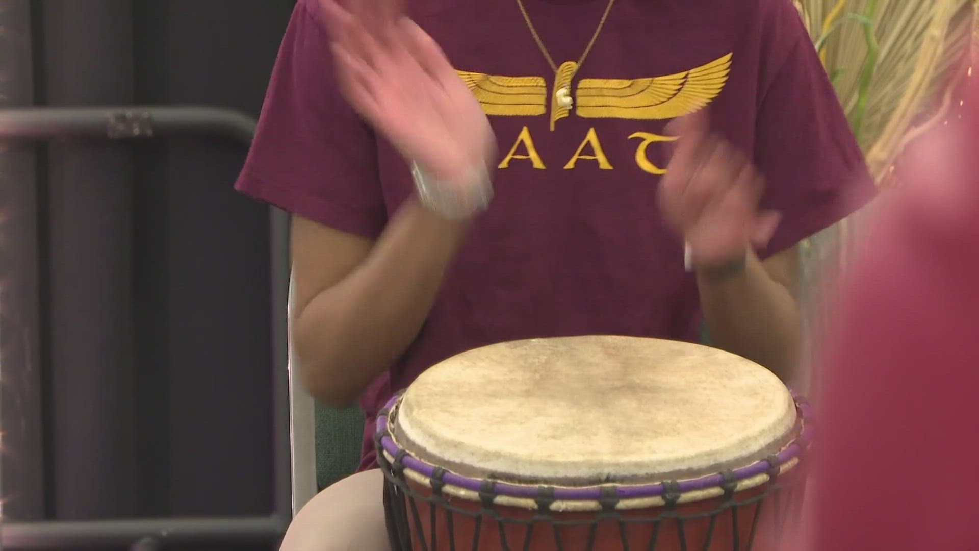 The Songhai Bamboo Roots Association plays the Djembe drums year-round, keeping a centuries-old tradition alive.