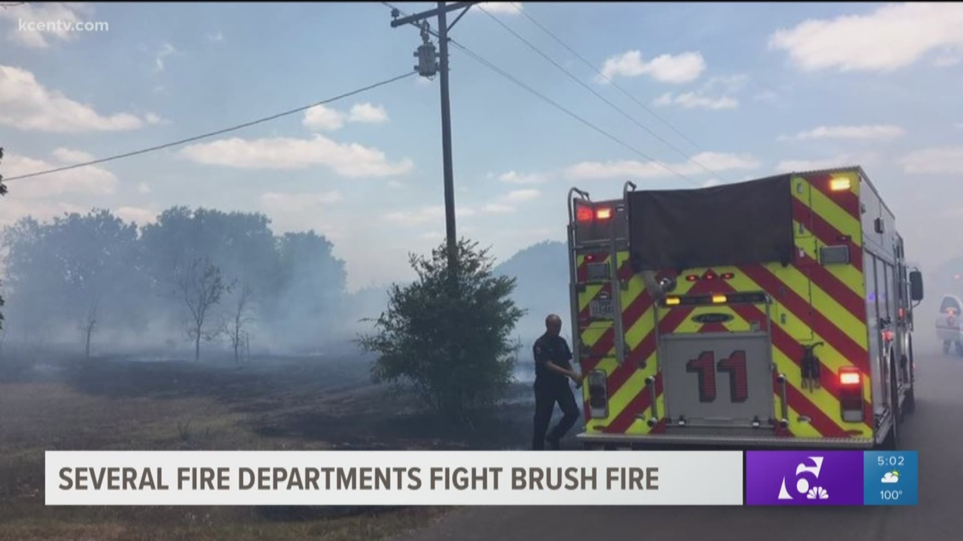 Lorena several fire departments fought off a large brush fire. 