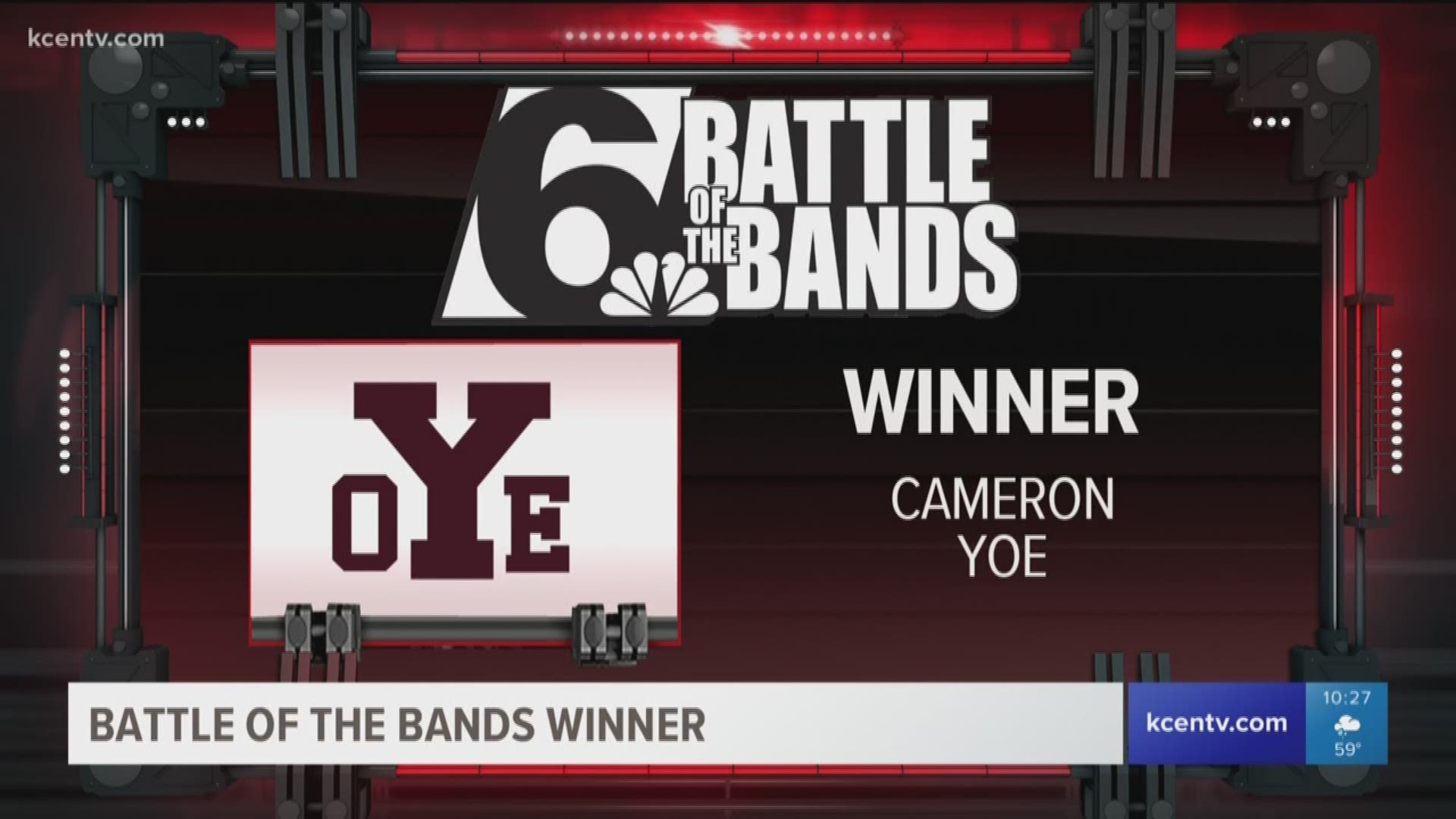 Cameron Yoe received the Battle of the Bands trophy for its win in Week eight.