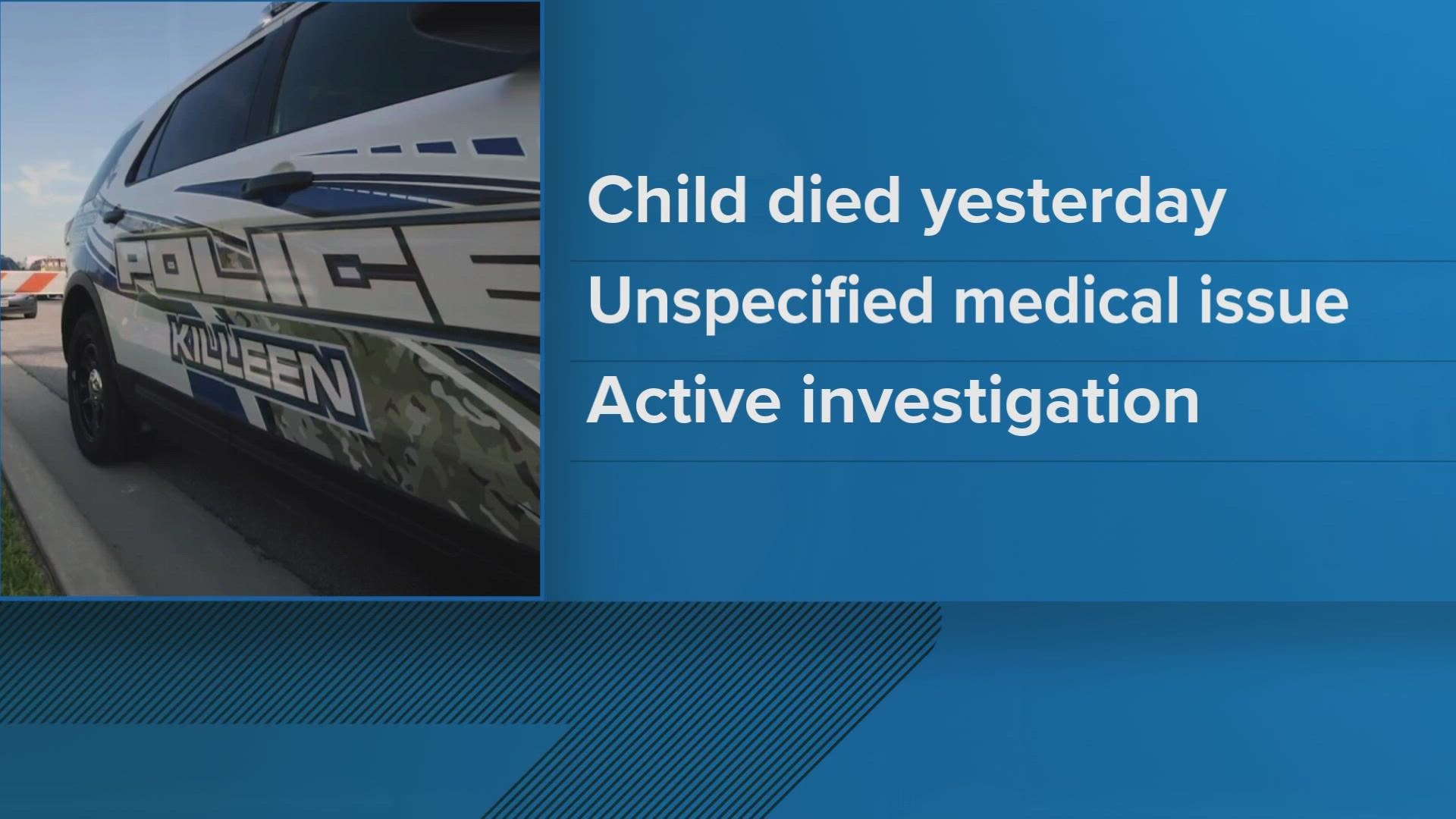 Bell County Justice of the Peace officially declared the child dead at 2:15 p.m., KPD stated.