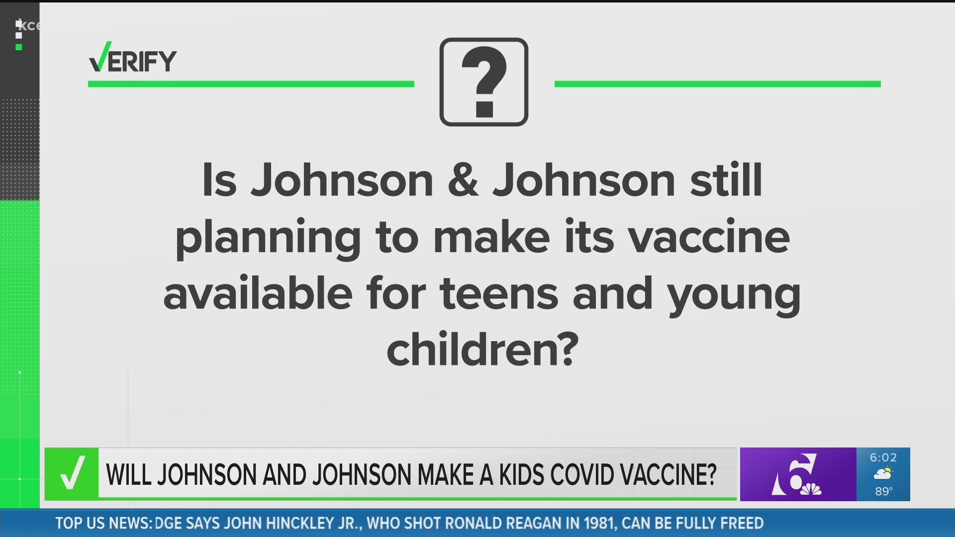 Here's where J&J stands with a potential COVID-19 vaccine for kids and teens.