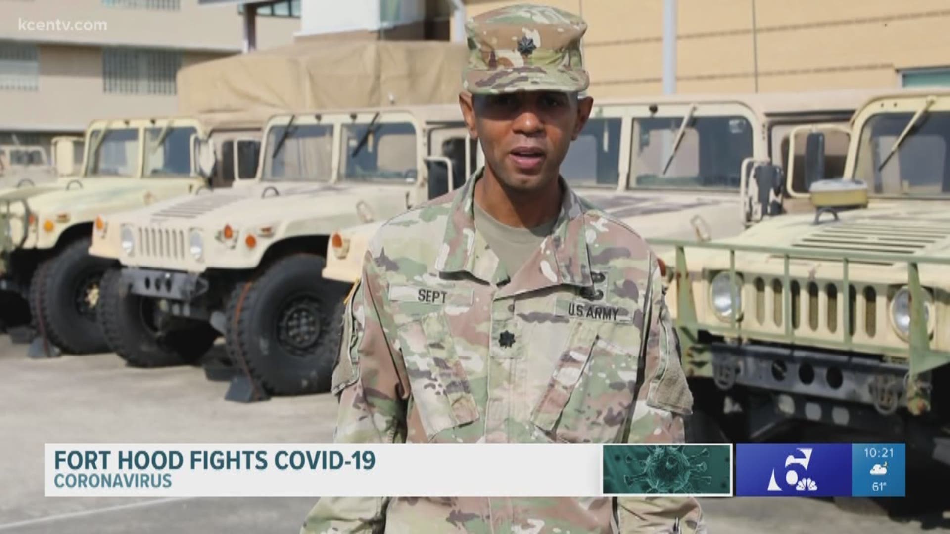 Lt. Col. Travis Sept delivered a brief message to those on coronavirus response missions.