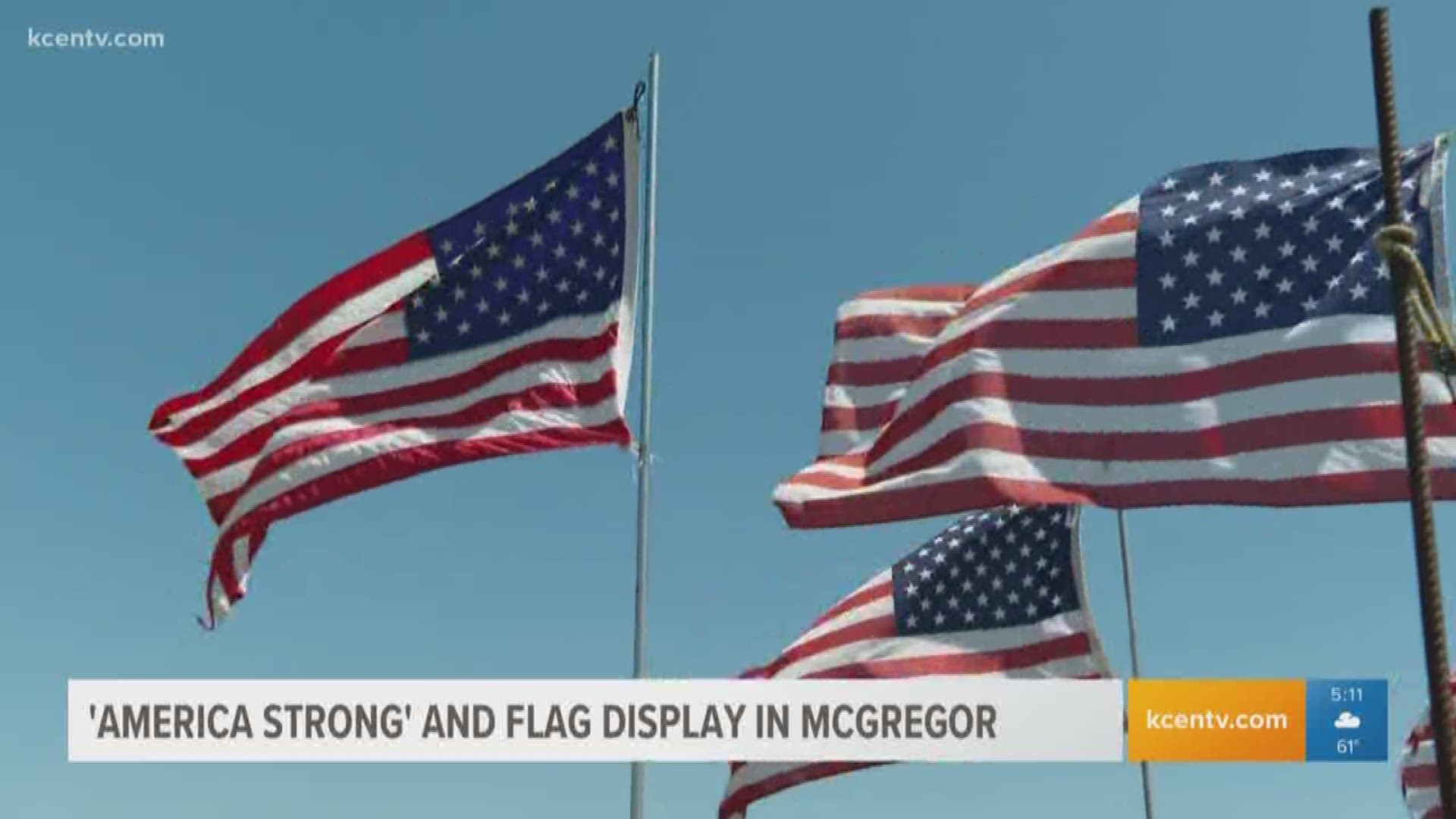 A business is giving back to first responders and a veteran has set up a flag display.