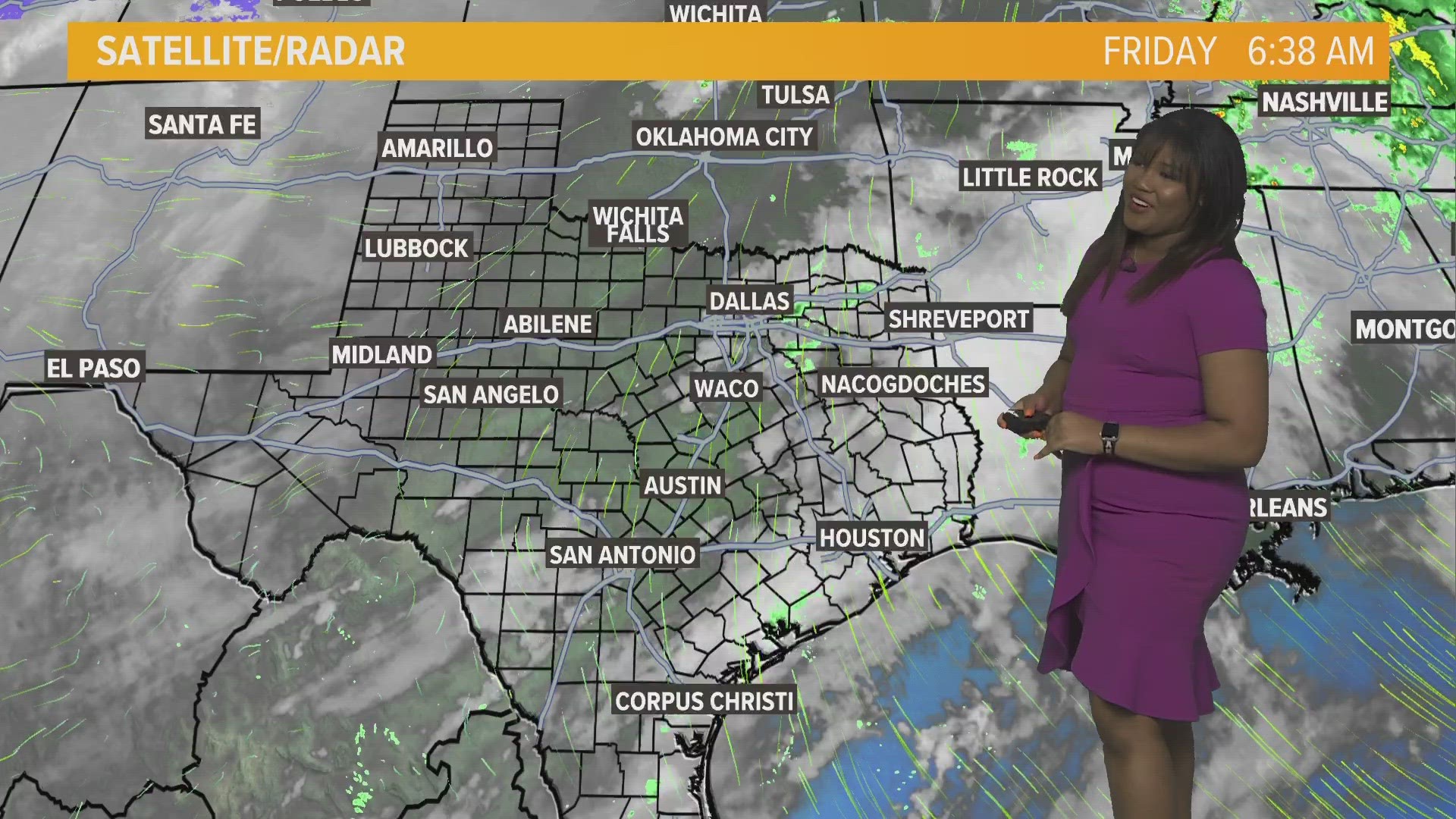 Shower and storm chances increase throughout the day as our next cold front sweeps through by tonight.