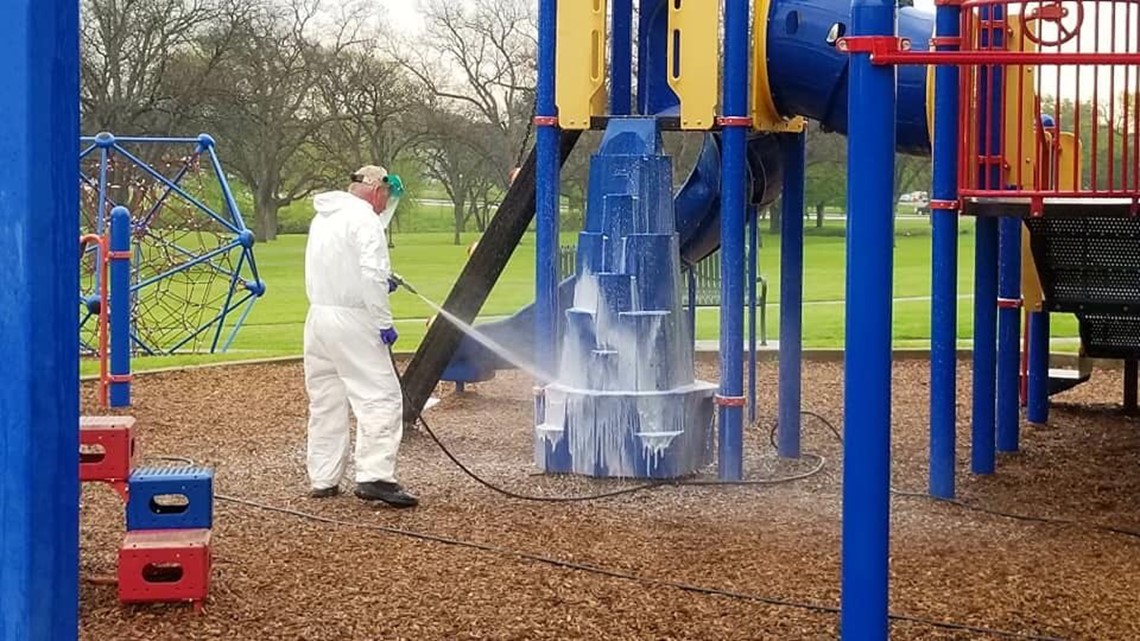 Waco crews sanitize public spaces to reduce coronavirus spread