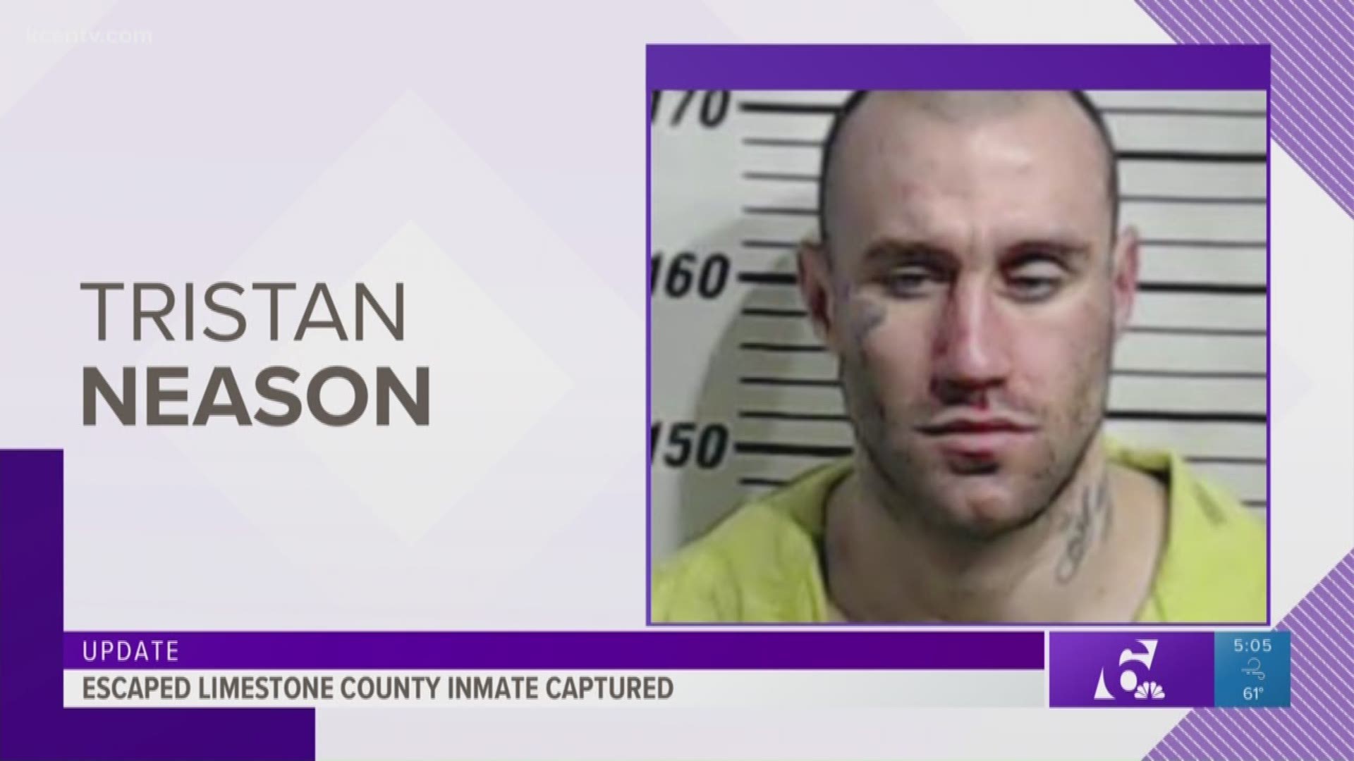 Tristan Neason escaped jail staff Tuesday at the Limestone County courthouse after he was transported with several other inmates for scheduled hearings.