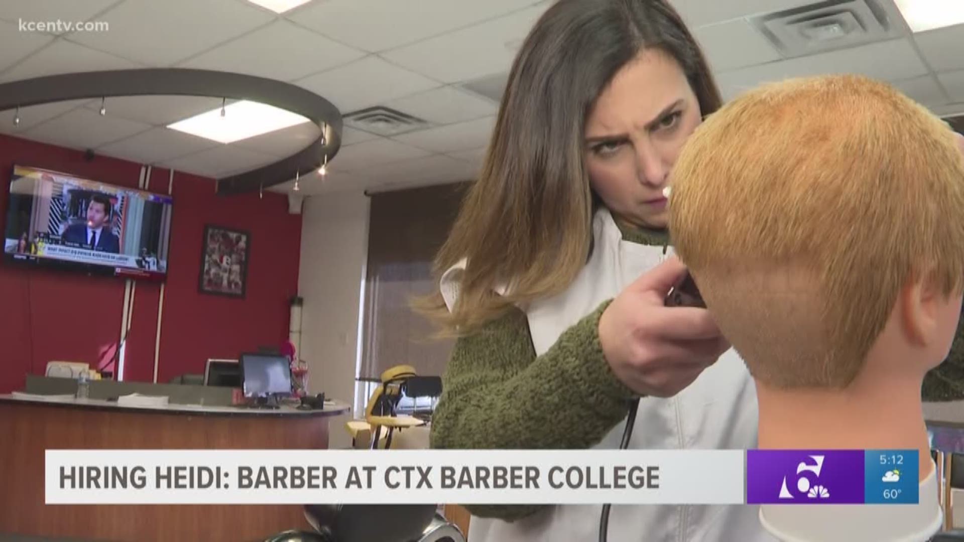 Morning anchor Heidi Alagha tries her hand at cutting hair in this edition of Hiring Heidi. If you have a job you want Heidi to attempt, email her at HAlagha@KCENtv.com