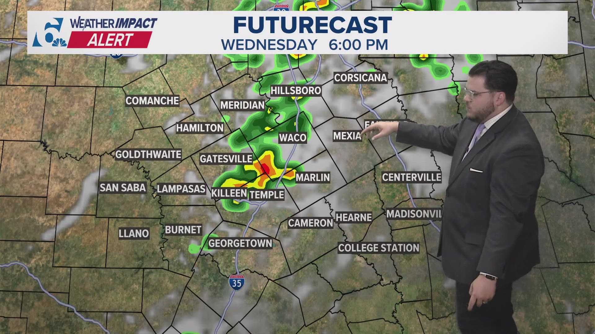 The best opportunity to see widespread rain will be Wednesday. This will also coincide with our greatest severe weather threat of the week.