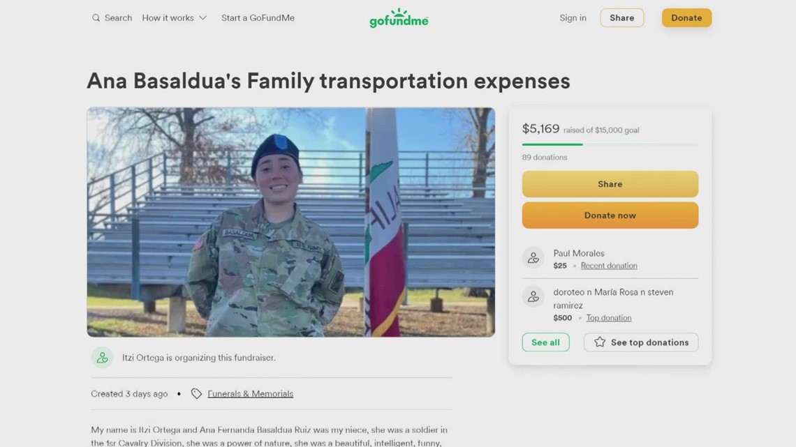 GoFundMe created to help Pvt. Ana Basaldua Ruiz's family travel to her memorial
