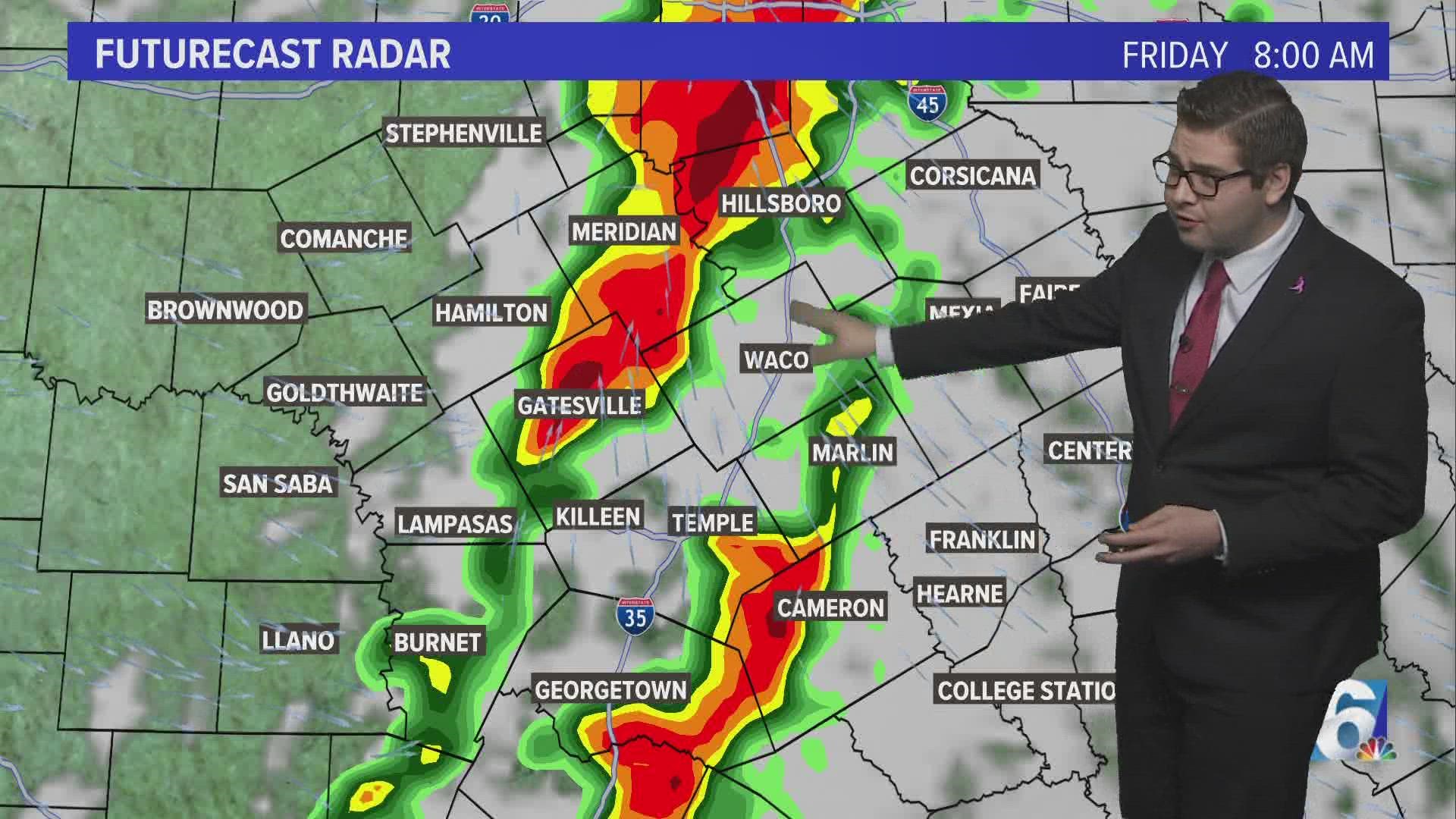 As the temperatures continue warming after the last front, another one is already in store for Friday and is bringing more rain and storms.