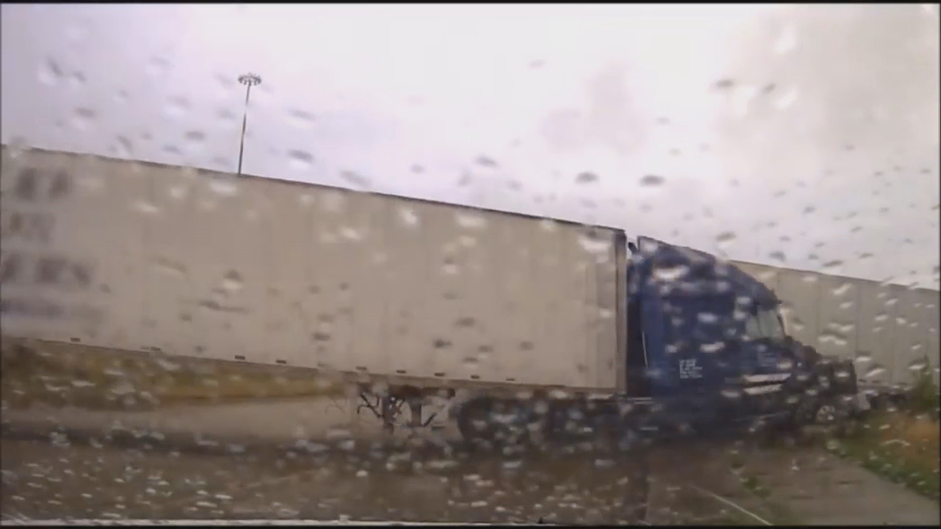 Belton police posted a video to their Facebook page showing an 18-wheeler skid out of control on an I-35 access road.