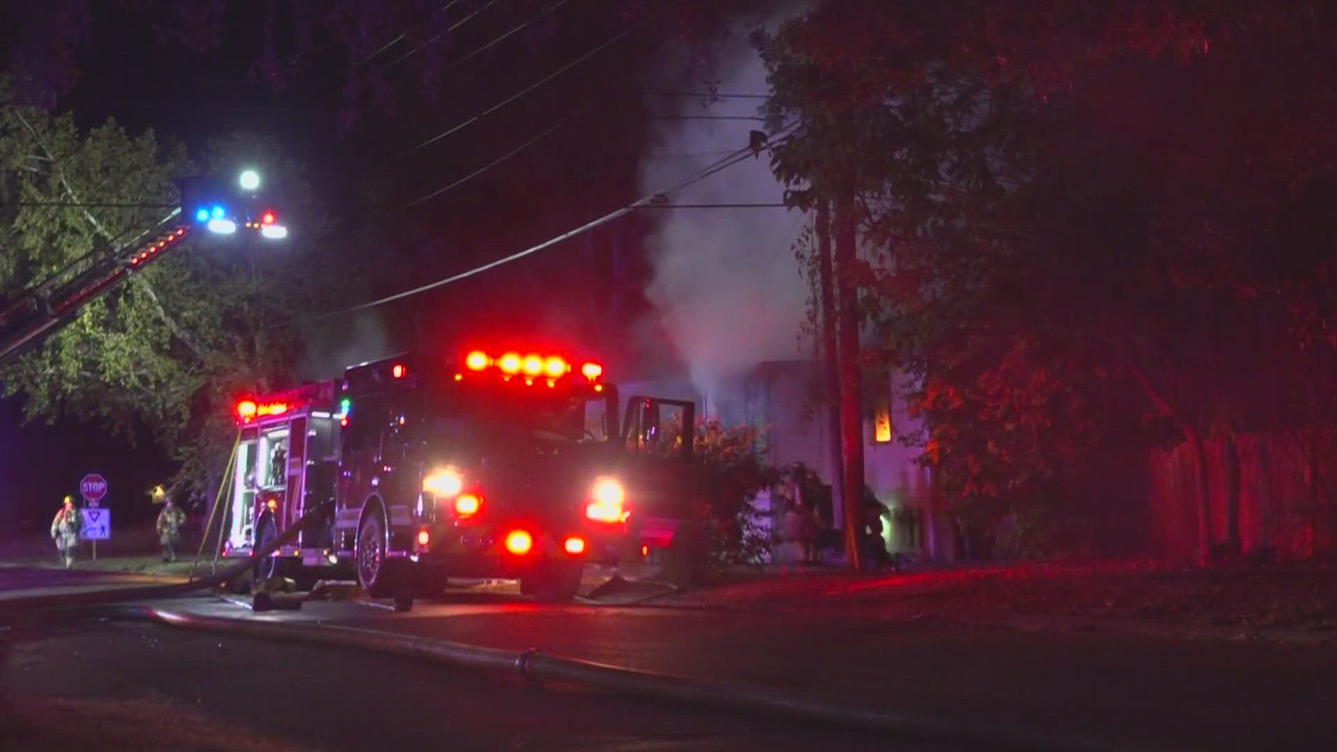 A Deputy Fire Marshal is reportedly investigating the fire, which left two people without a home, saying it has signs that are "suspicious in nature".