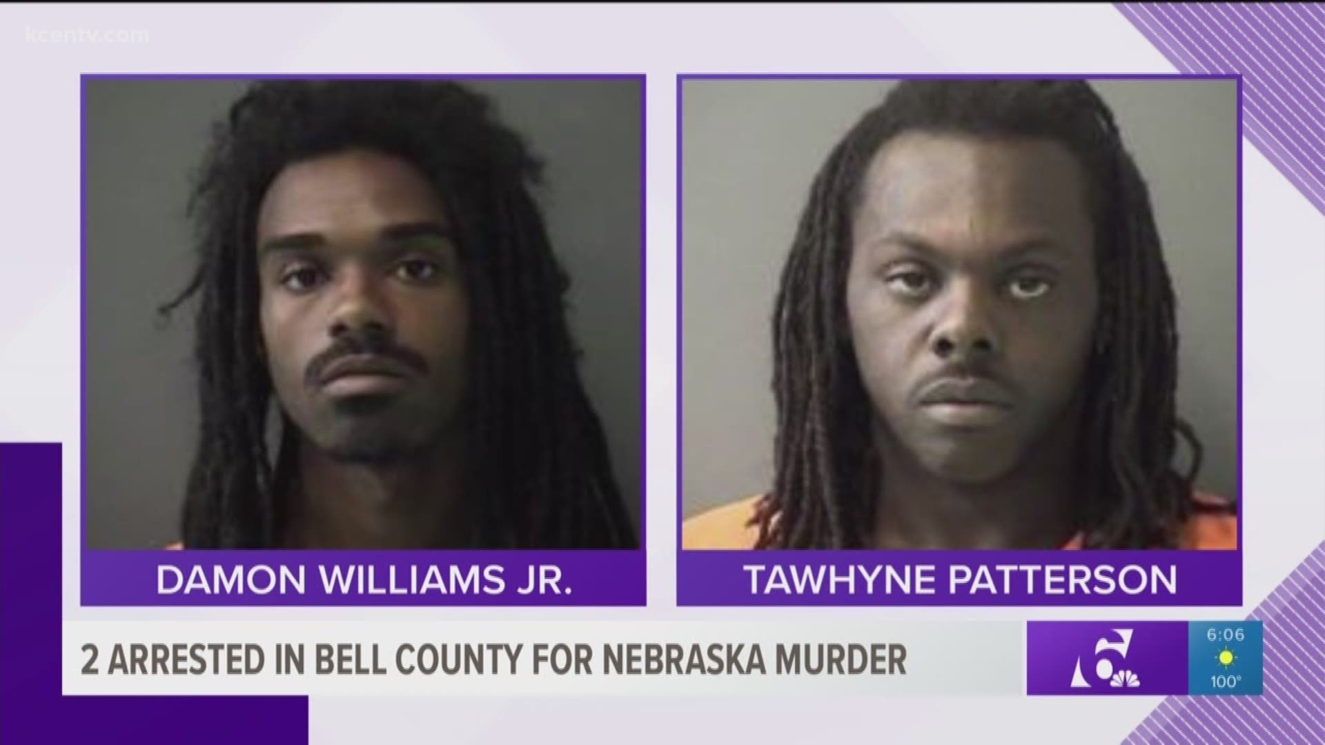 Two men wanted for the murder of a 36-year-old woman in Nebraska were arrested in Bell County.