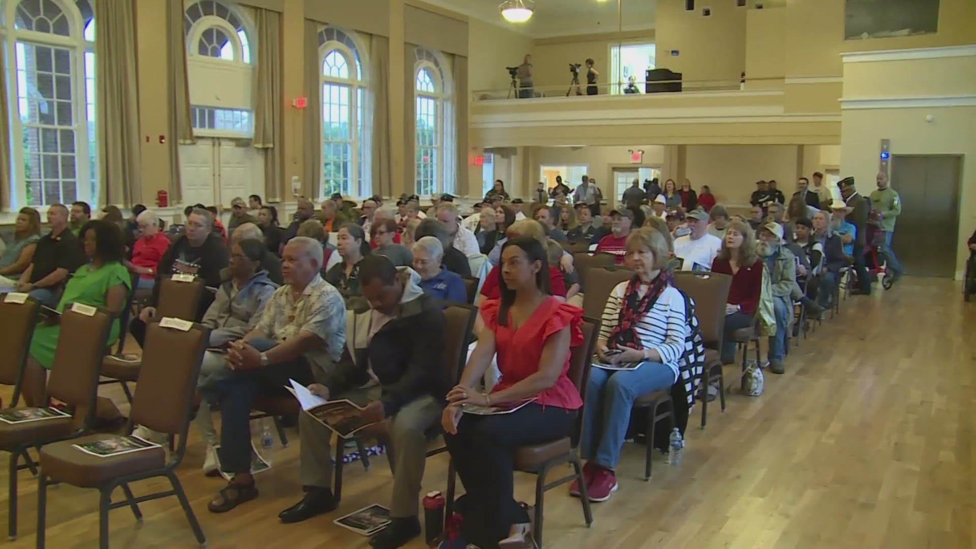 Storms forced the event to move indoors.