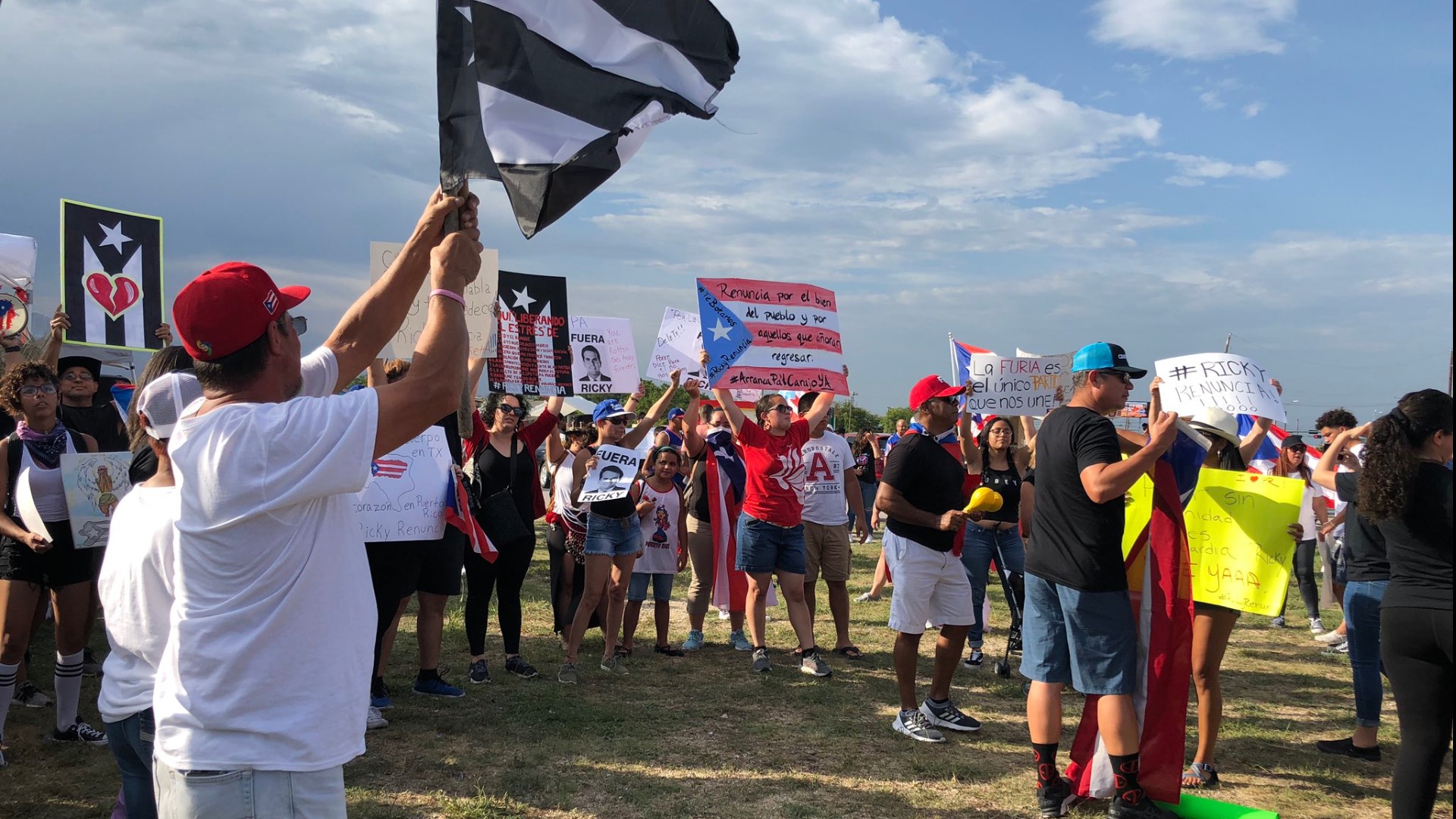 After nearly 900 pages of chats leaked from the governor of Puerto Rico, protesters there and here in Central Texas, are demanding that he step down.