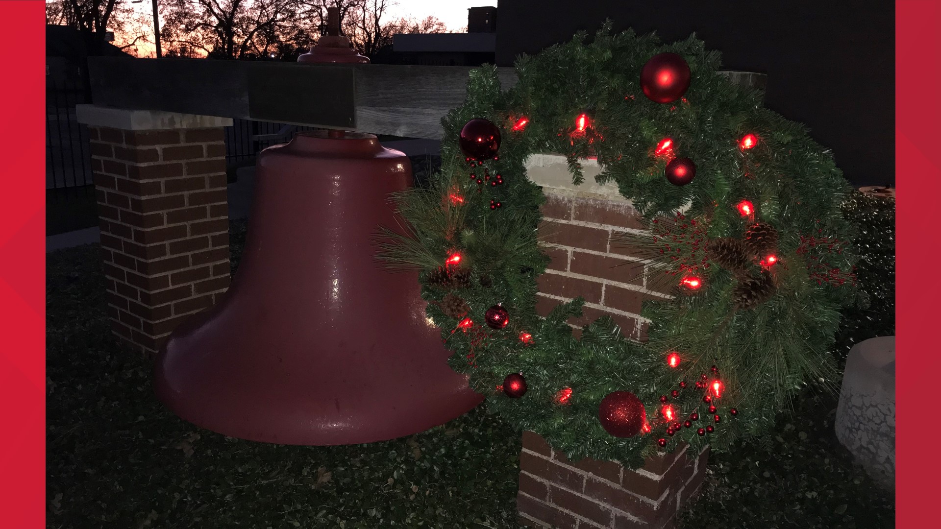 Temple Fire and Rescue said they will display a large holiday wreath decorated in red lights outside of Central Fire Station as part of a safety awareness program.