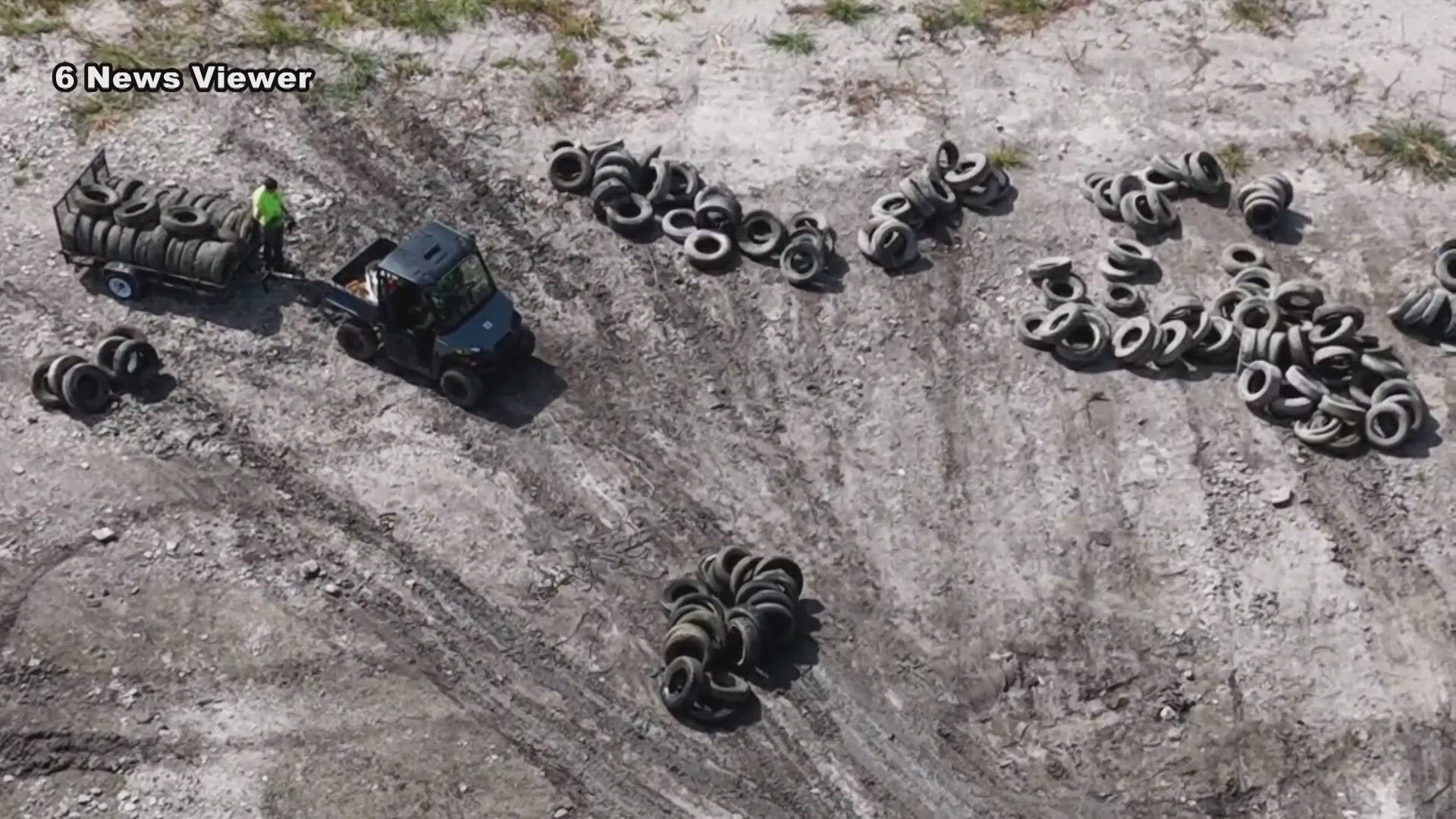 A 6 News viewer went in footage of an unspecified group removing over 100 tires from the lake.