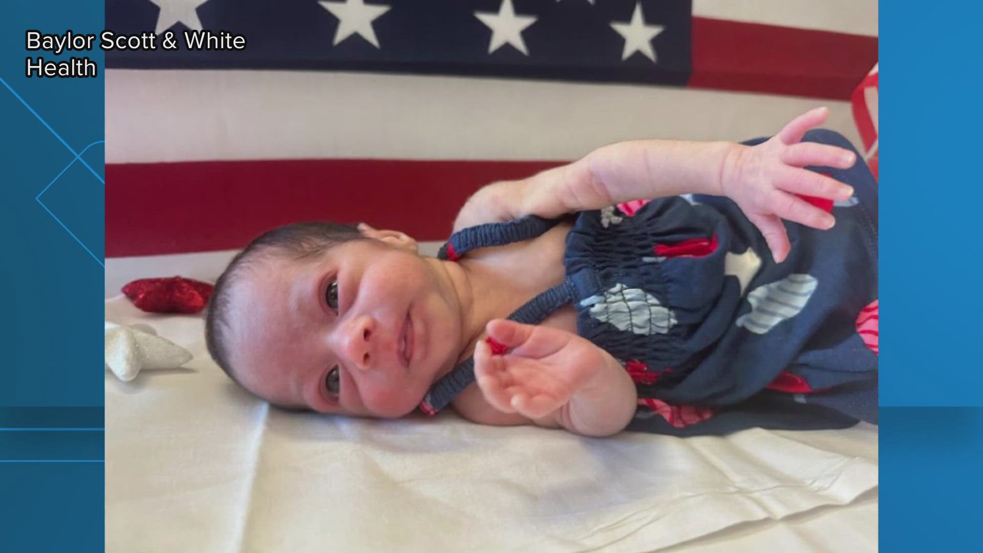 Baylor Scott & White medical staff dressed the babies in 4th of July special outfits. 