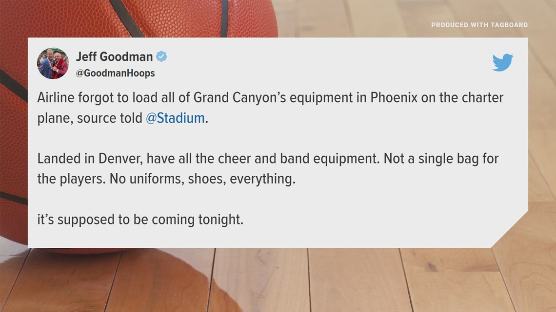 Grand Canyon basketball team gets assist from Baylor after luggage